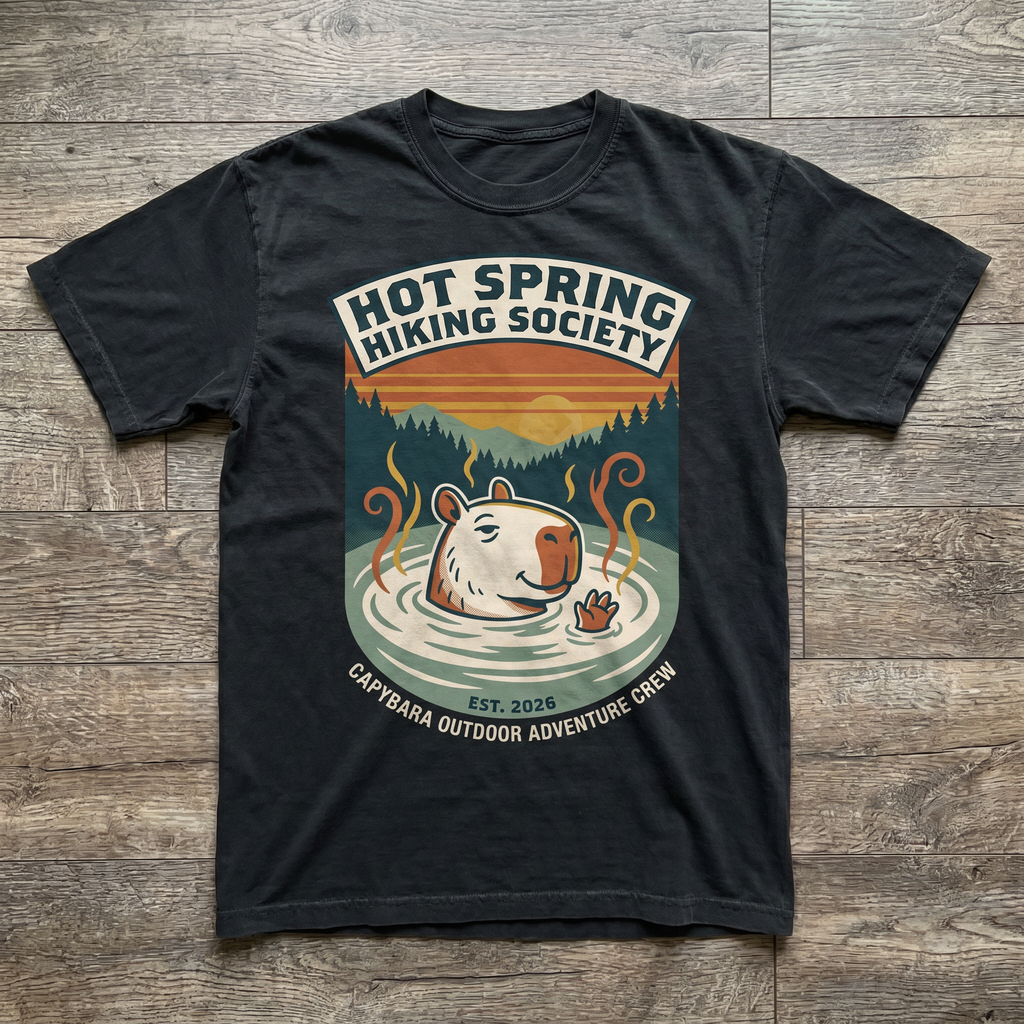 Hot Spring Hiking Society Tee - Black