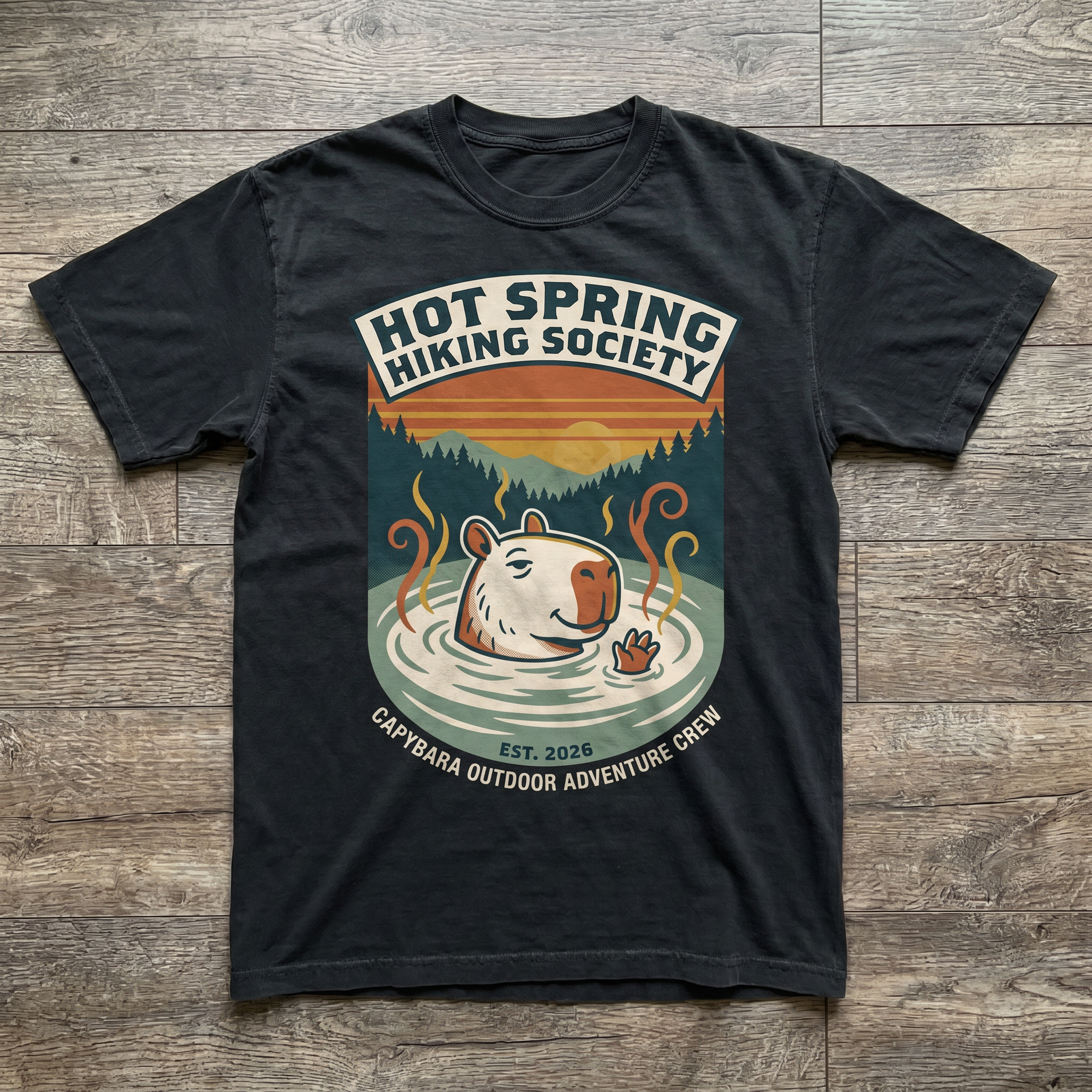 Hot Spring Hiking Society Tee - Black