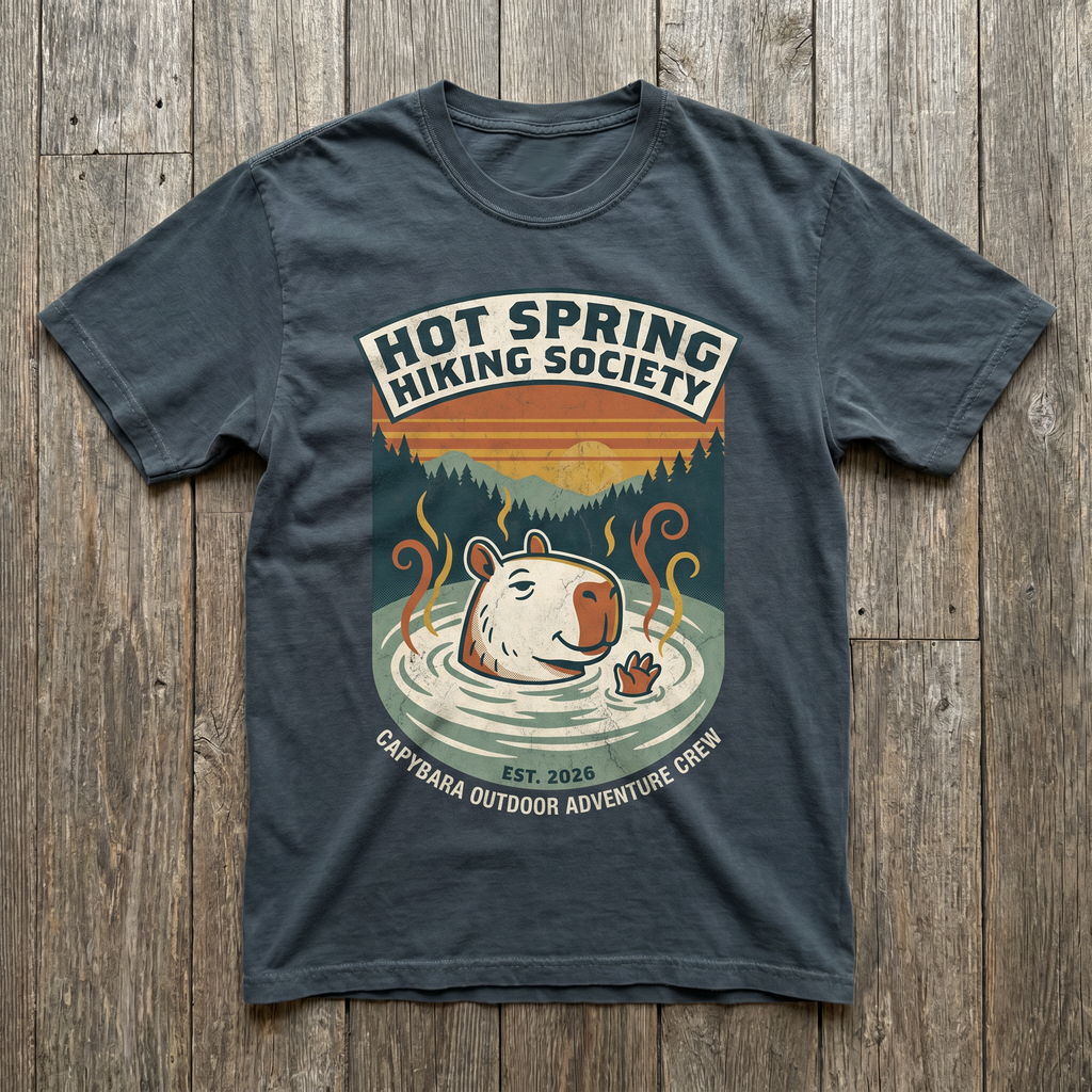 Hot Spring Hiking Society Tee - Charcoal