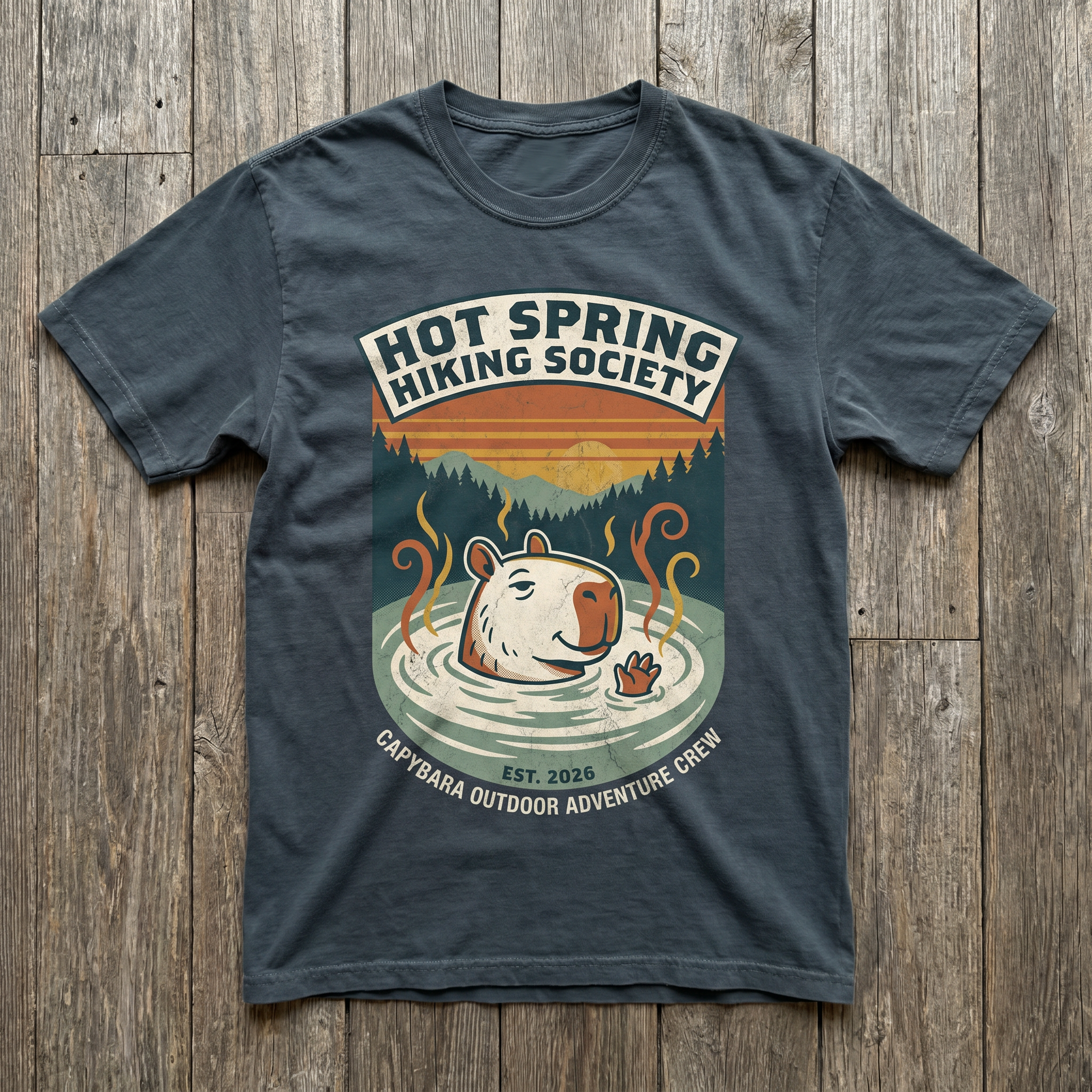 Hot Spring Hiking Society Tee - Charcoal