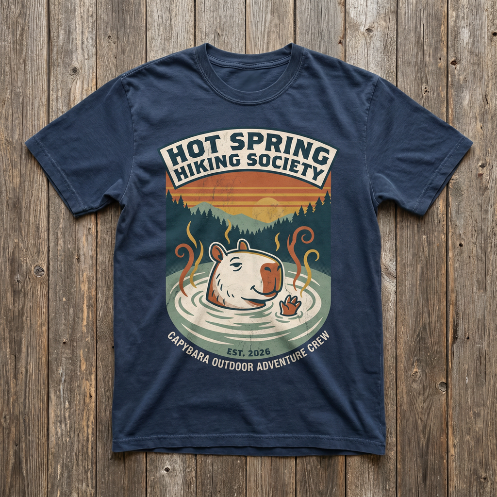 Hot Spring Hiking Society Tee - Navy