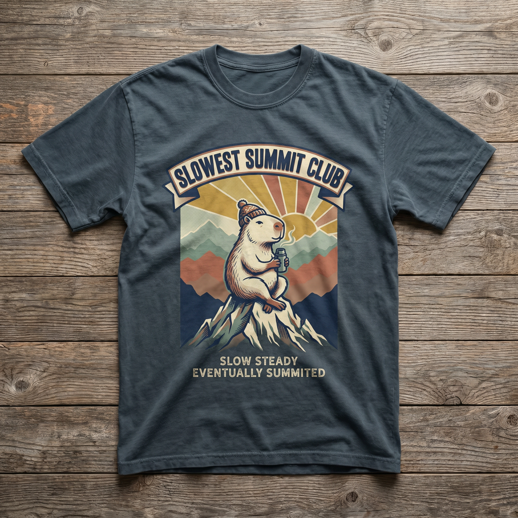 Slowest Summit Club Tee - Charcoal