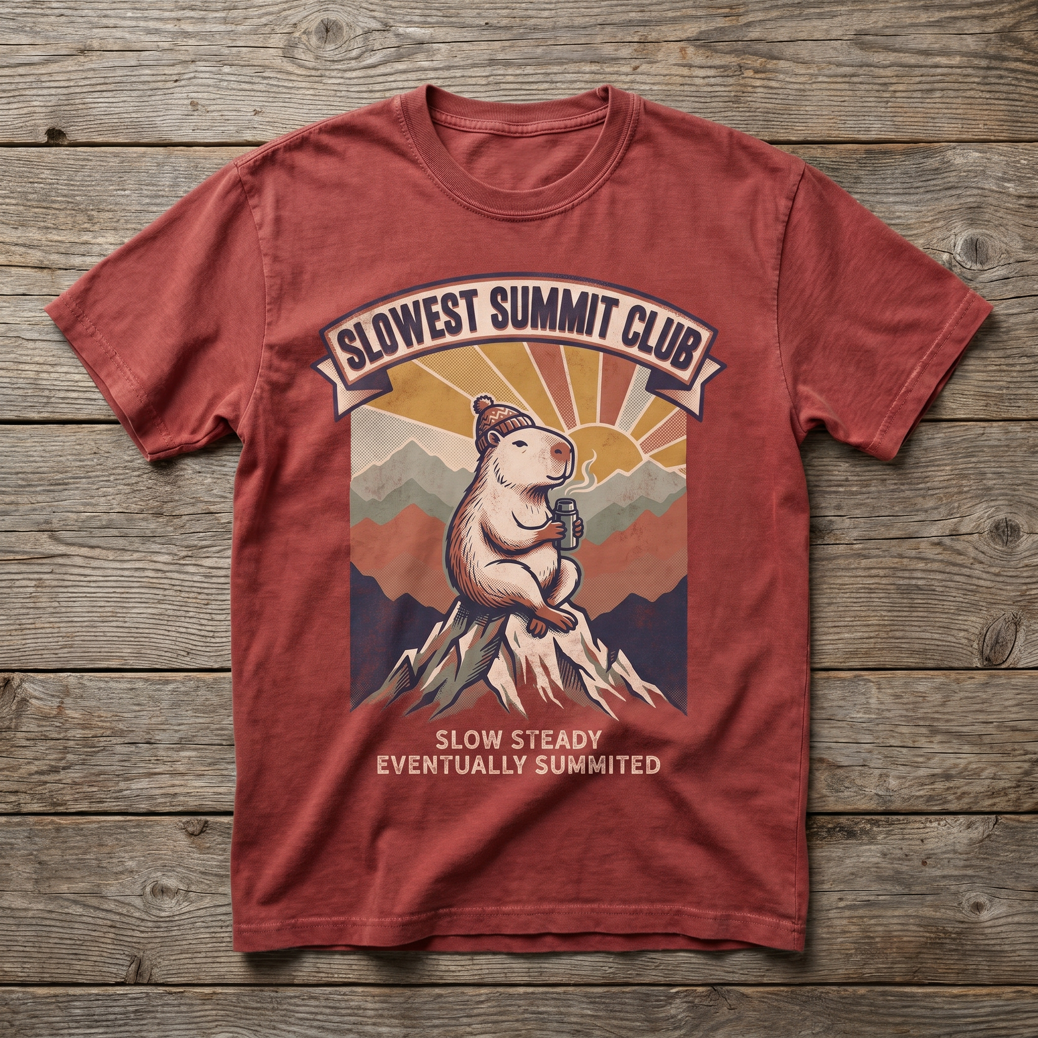 Slowest Summit Club Tee - Heather Red