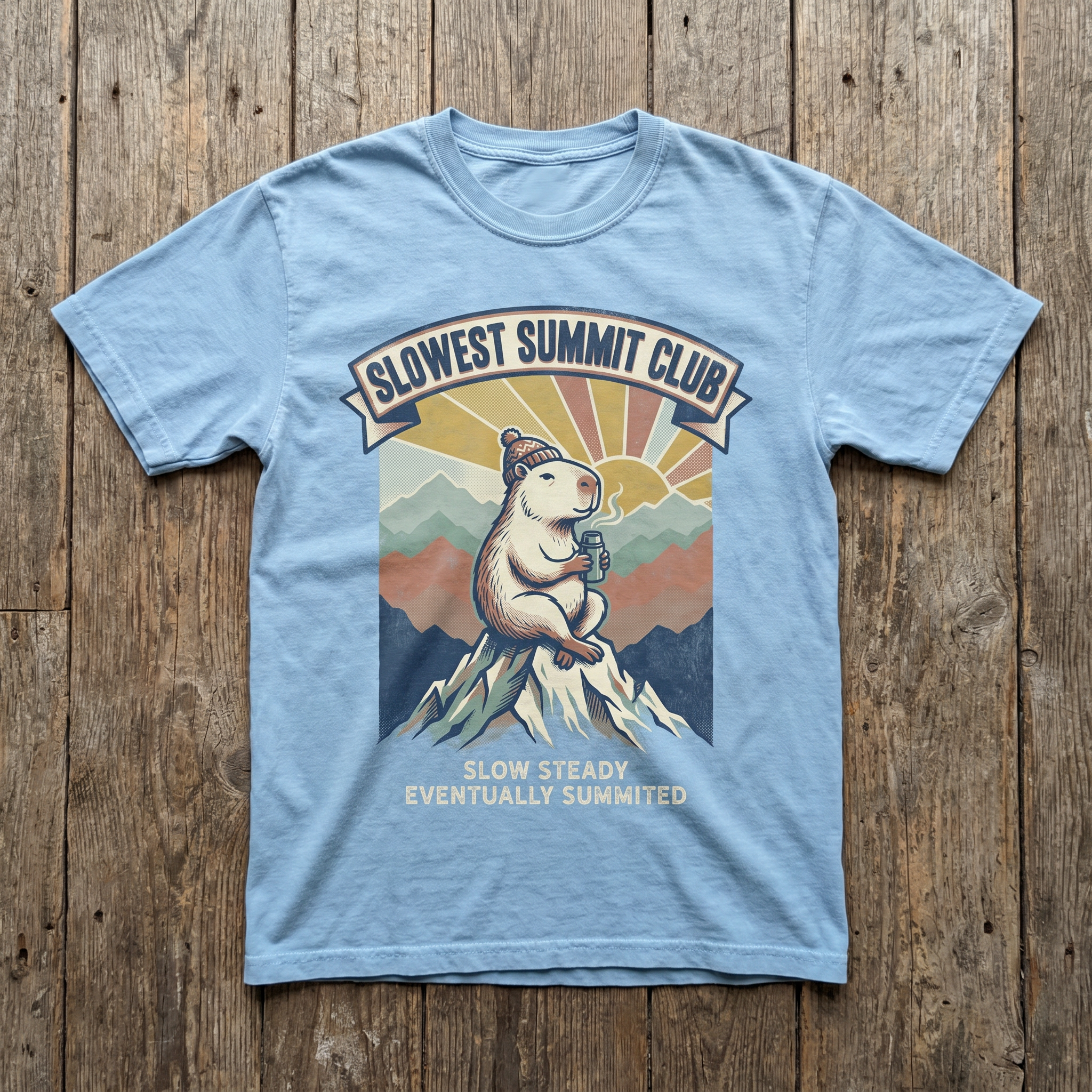 Slowest Summit Club Tee - Light Blue
