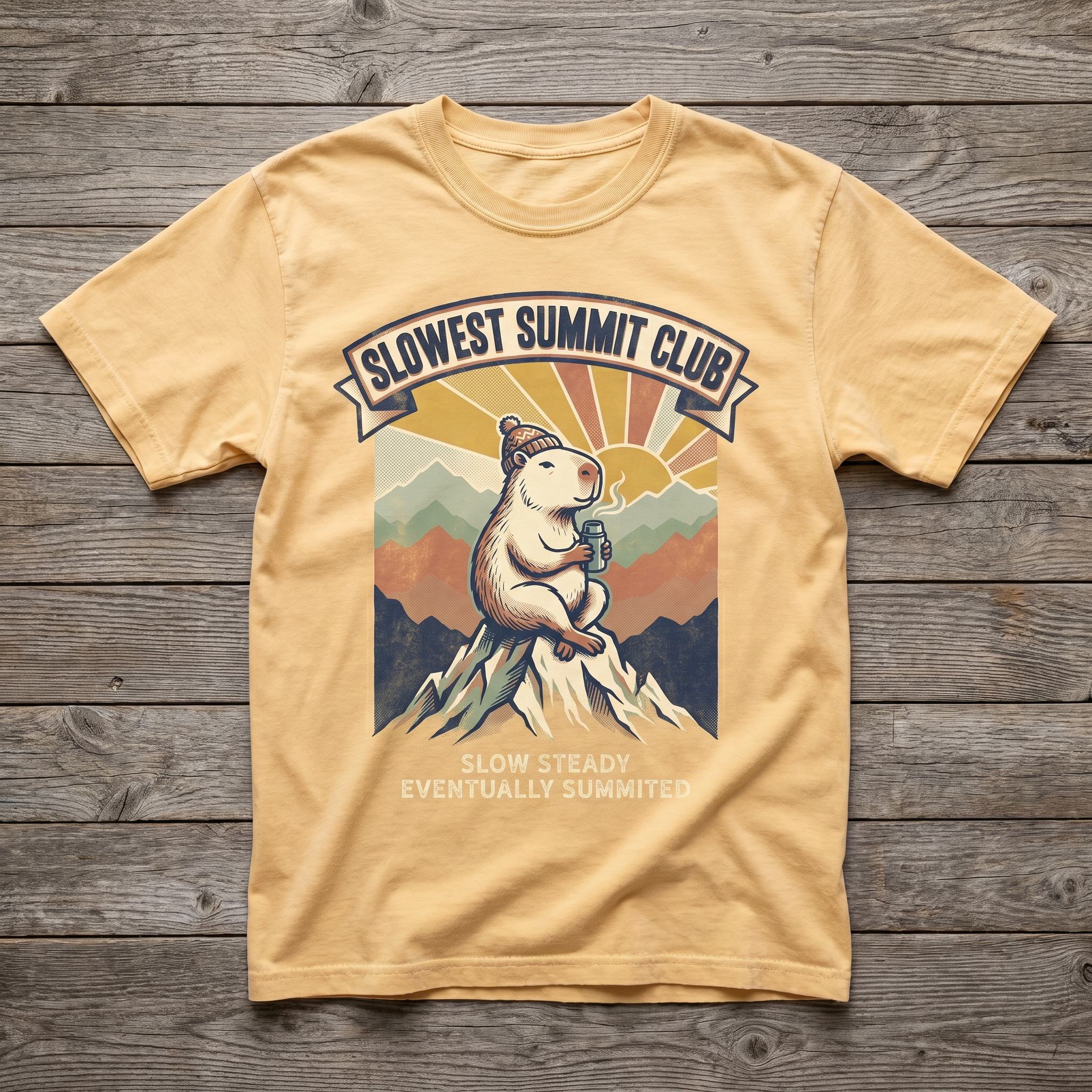 Slowest Summit Club Tee - Vegas Gold