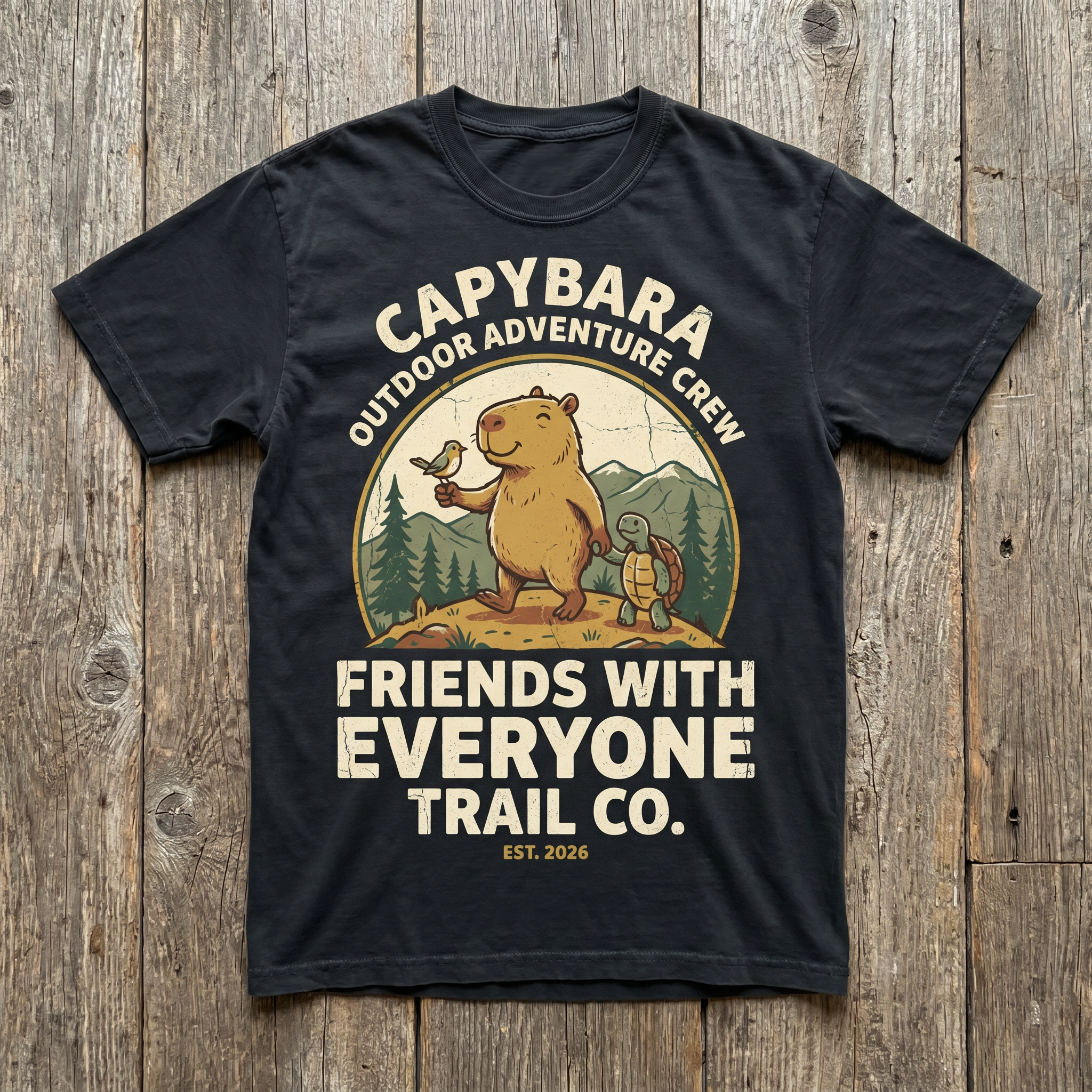 Friends With Everyone Trail Co. Tee - Black