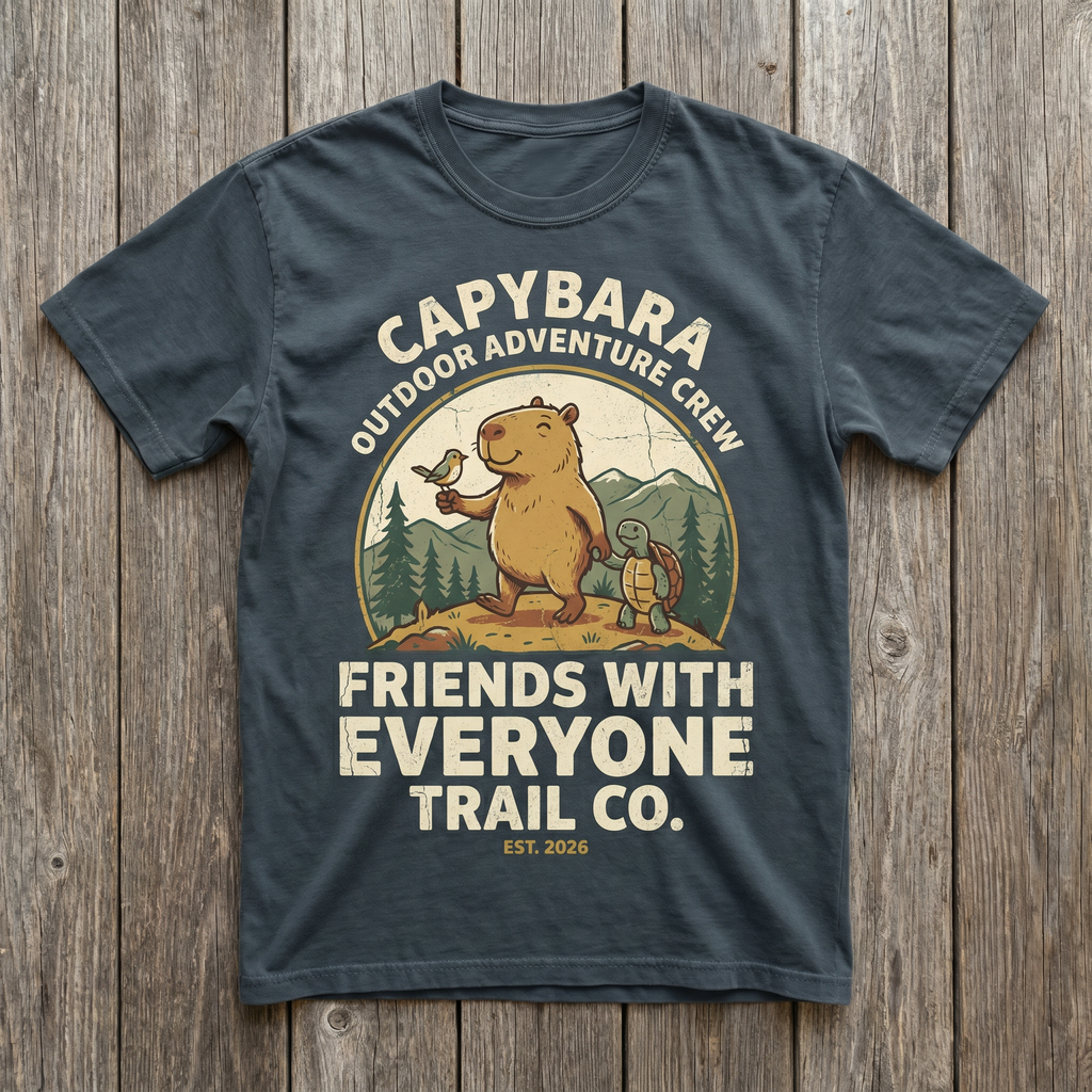 Friends With Everyone Trail Co. Tee - Charcoal