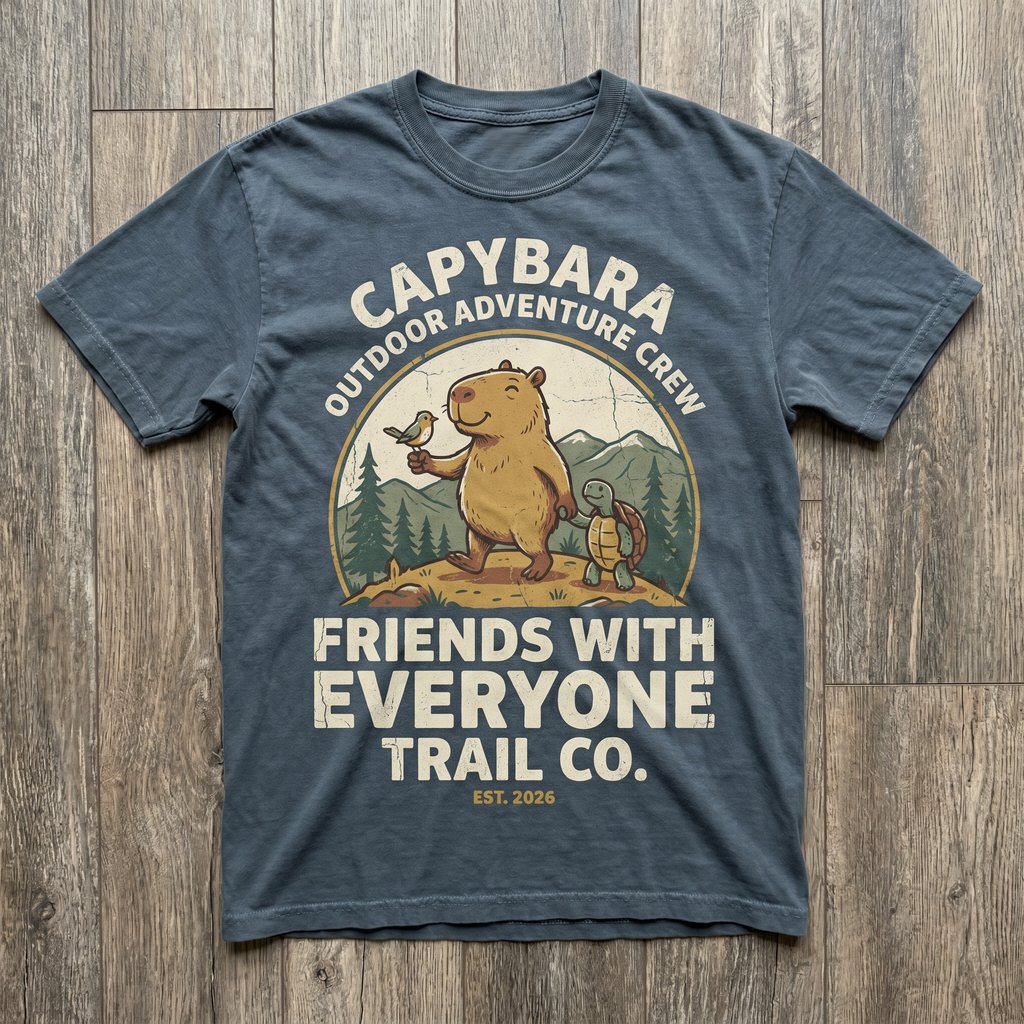 Friends With Everyone Trail Co. Tee - Dark Heather