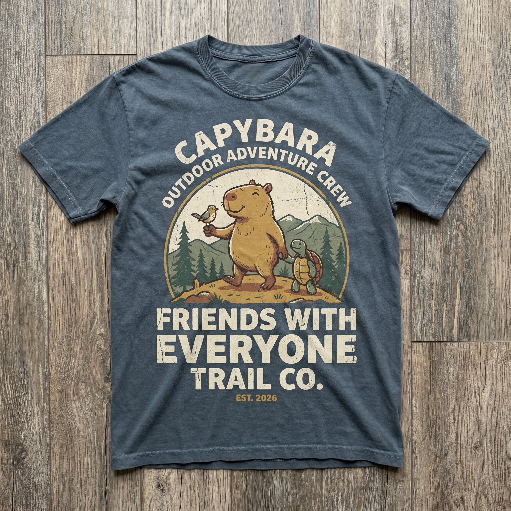 Friends With Everyone Trail Co. Tee - Dark Heather