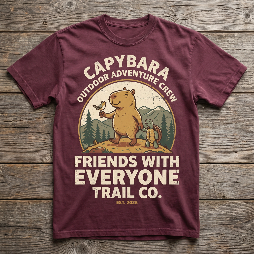 Friends With Everyone Trail Co. Tee - Maroon
