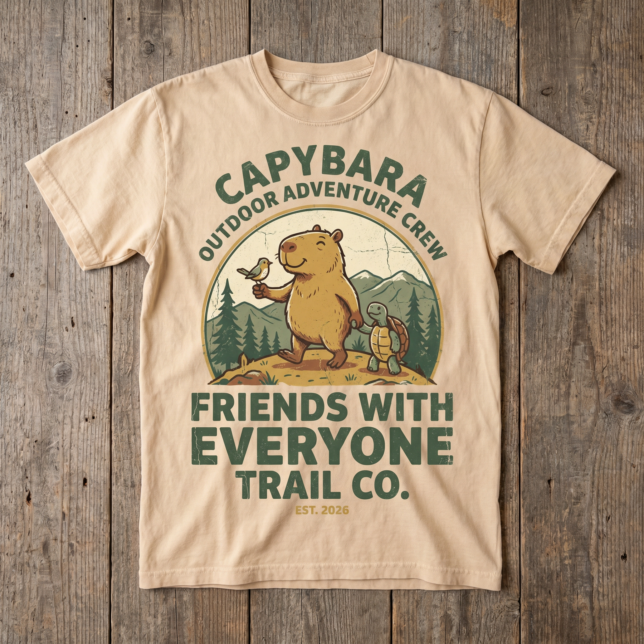 Friends With Everyone Trail Co. Tee - Natural