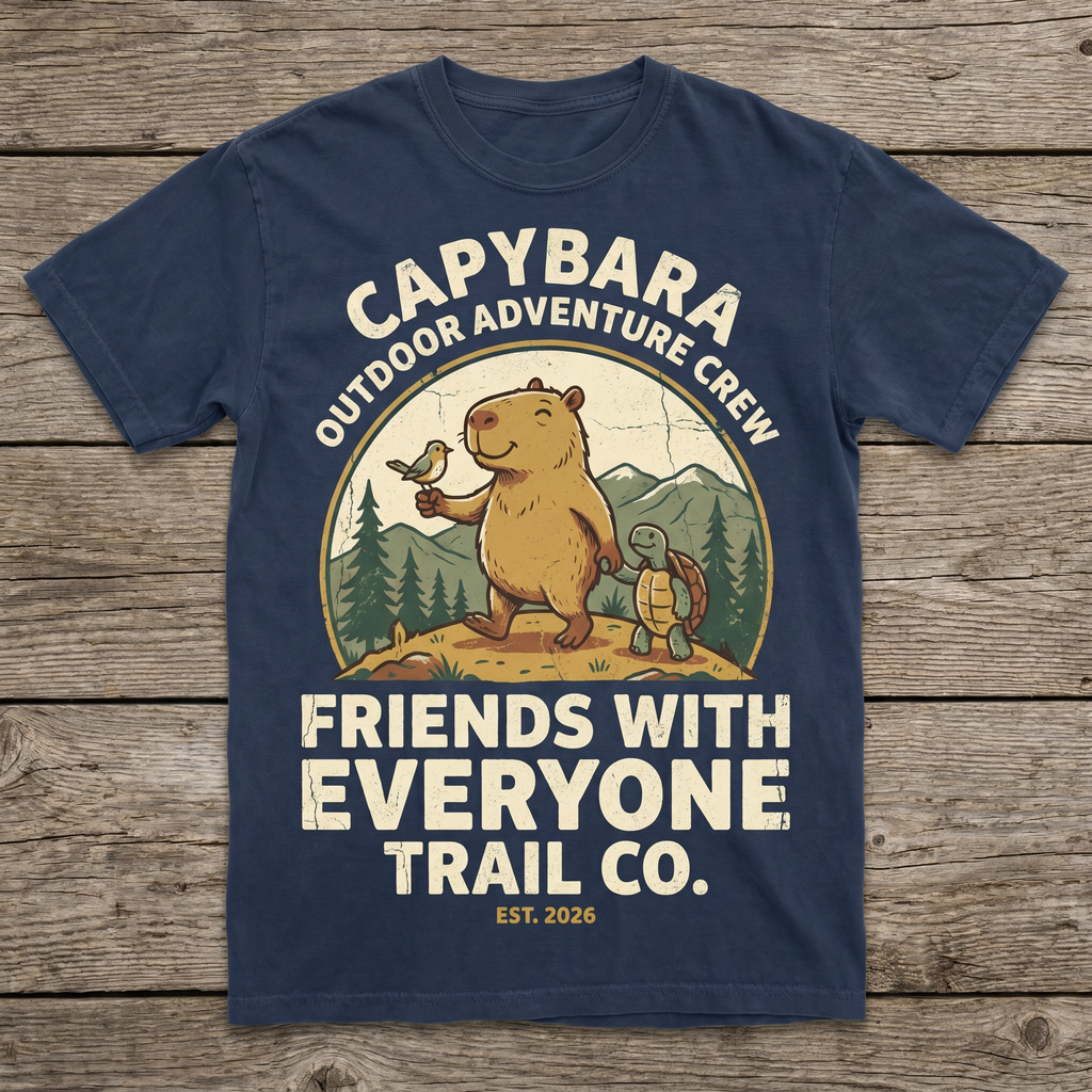 Friends With Everyone Trail Co. Tee - Navy