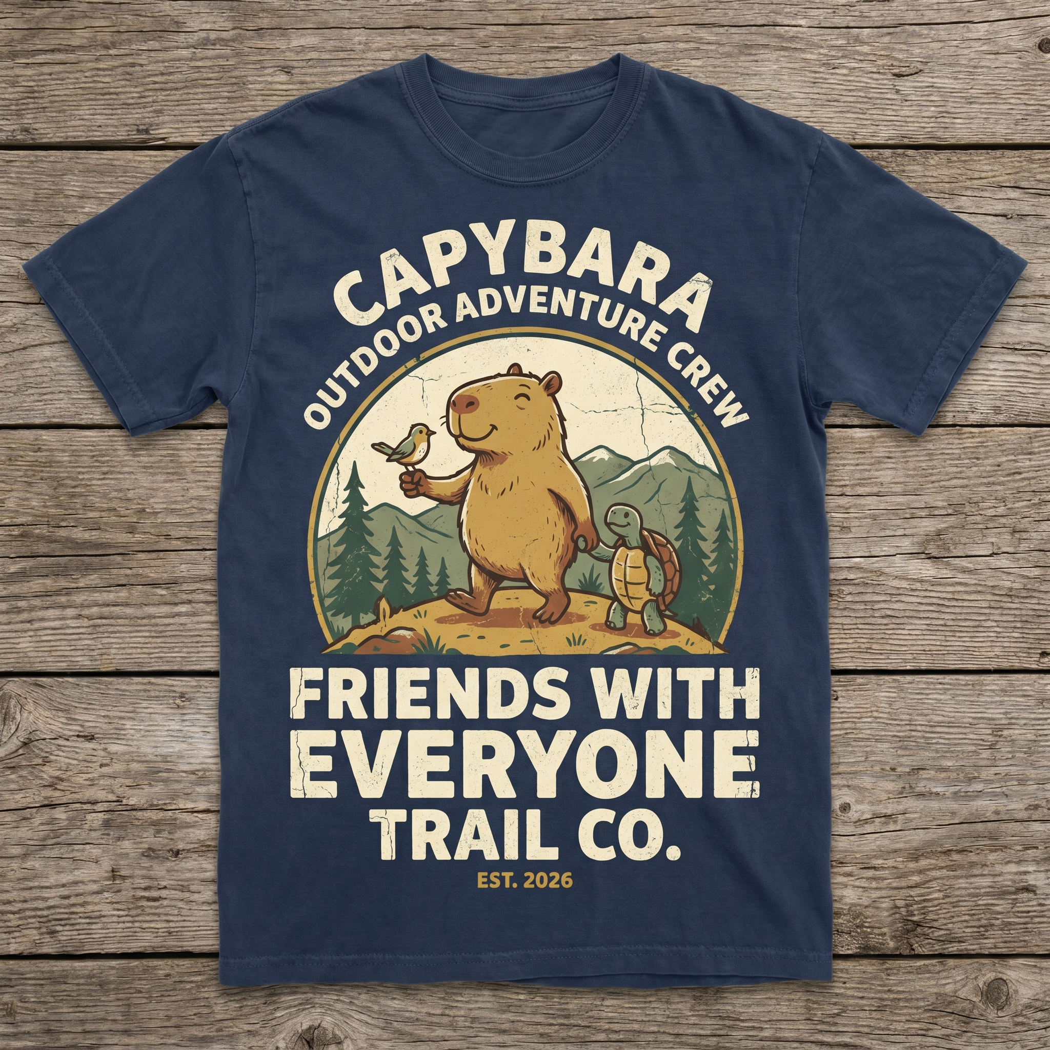 Friends With Everyone Trail Co. Tee - Navy