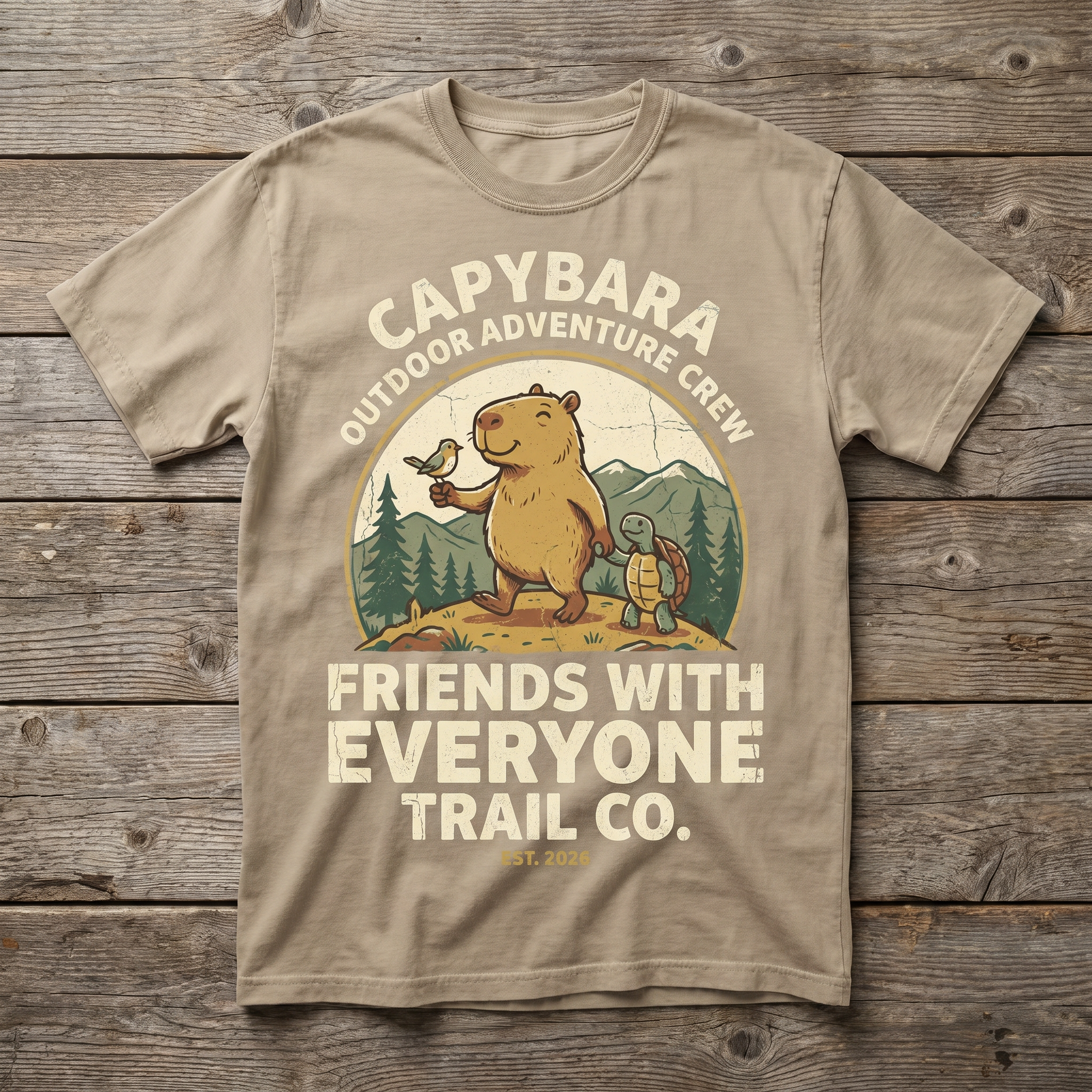 Friends With Everyone Trail Co. Tee - Sand