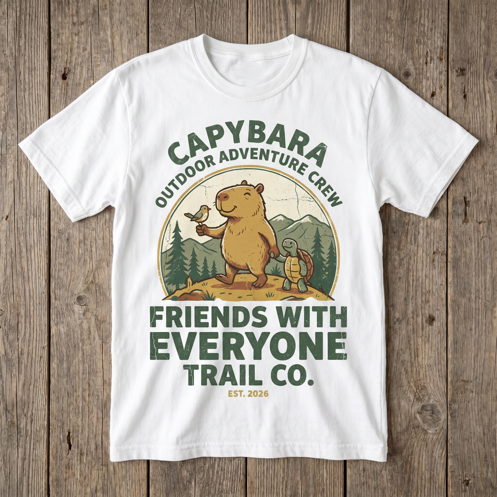 Friends With Everyone Trail Co. Tee - White