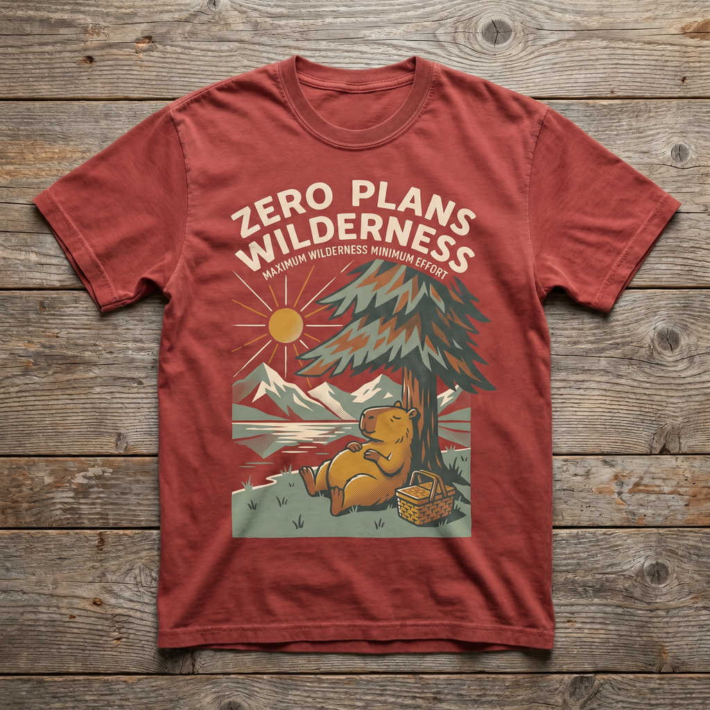 Zero Plans Wilderness Tee - Heather Red