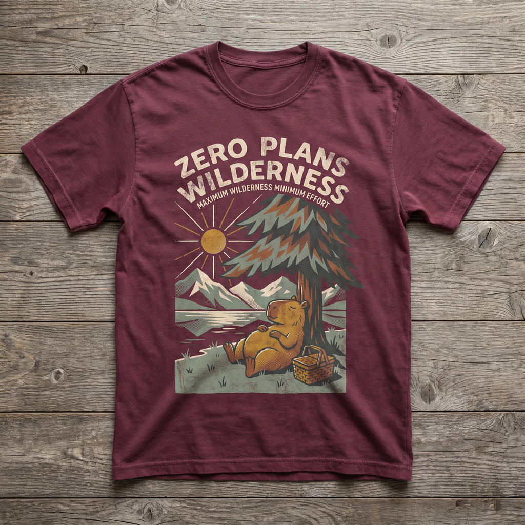 Zero Plans Wilderness Tee - Maroon