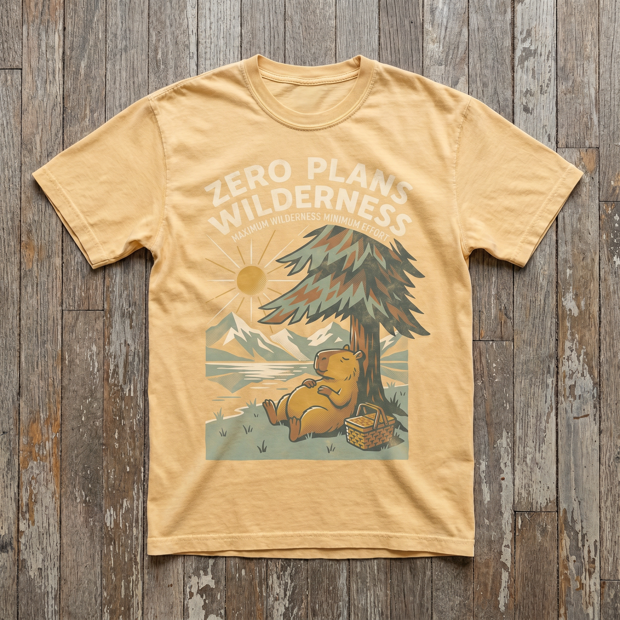 Zero Plans Wilderness Tee - Vegas Gold
