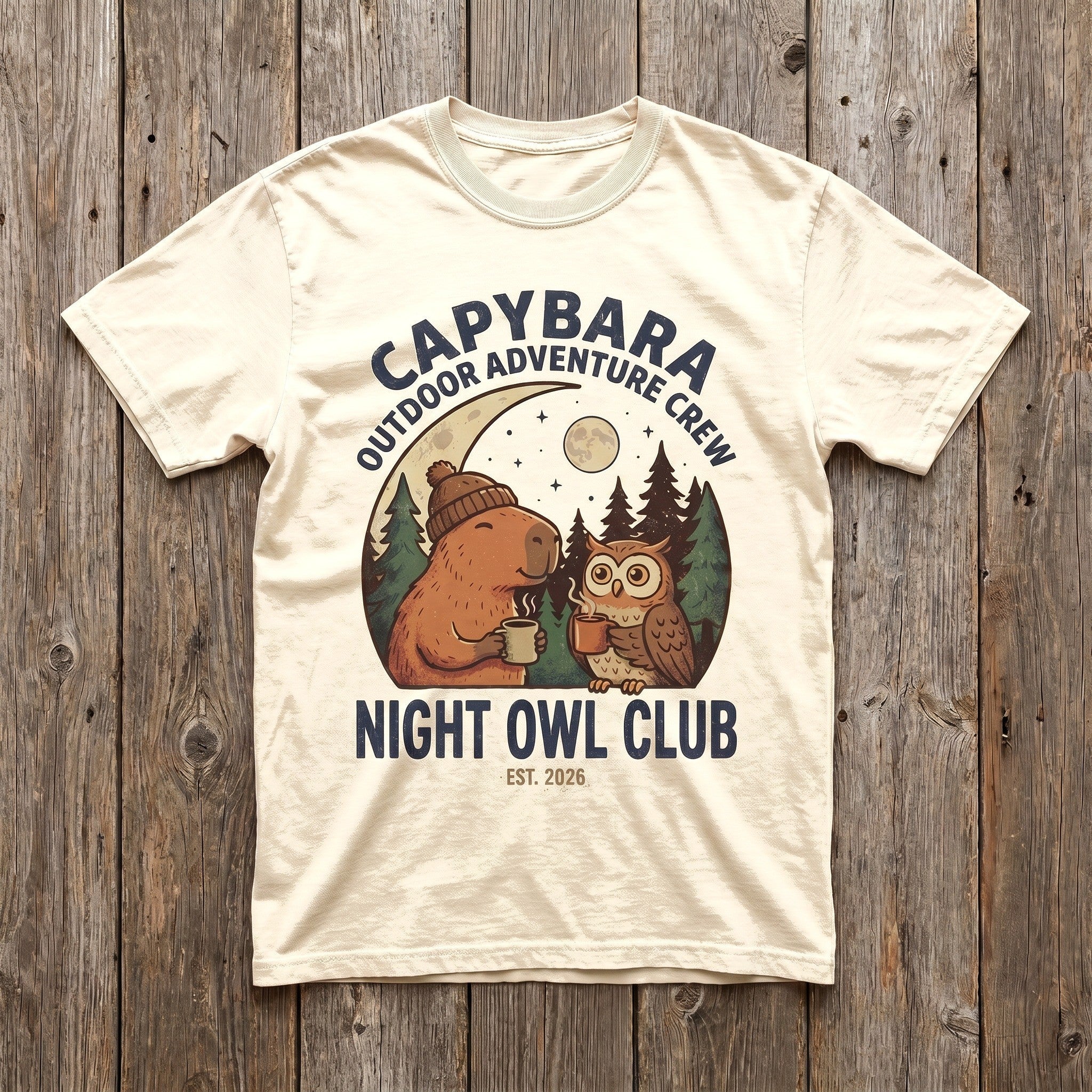 Night Owl Club Tee - Natural