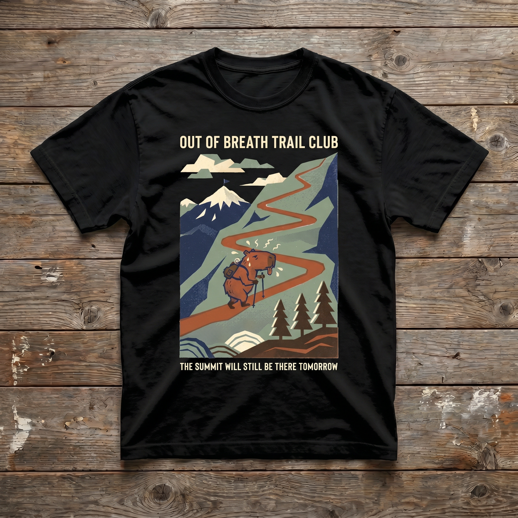 Out of Breath Trail Club Tee - Black