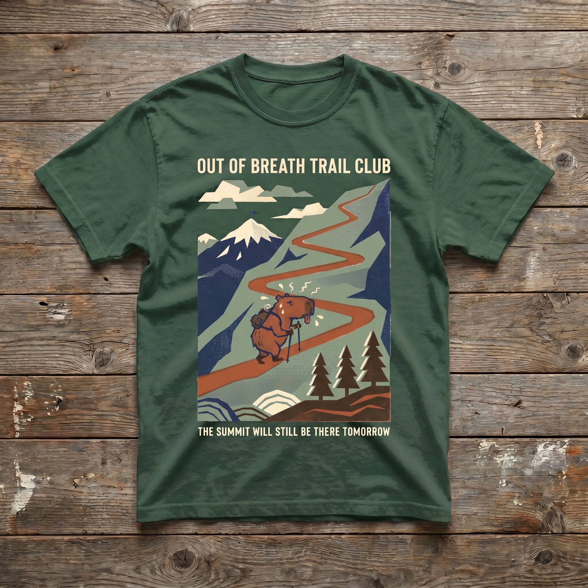 Out of Breath Trail Club Tee - Forest Green