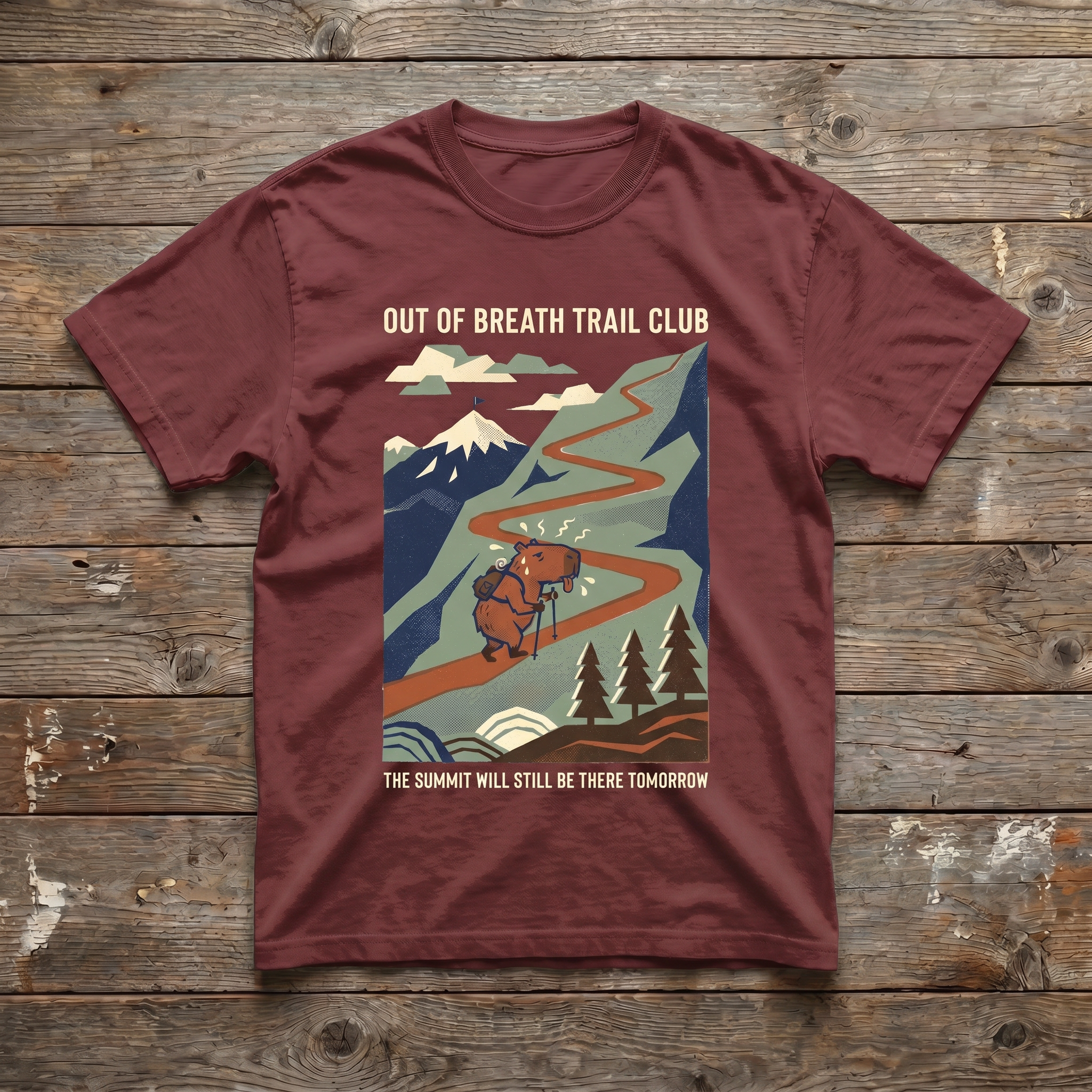 Out of Breath Trail Club Tee - Maroon