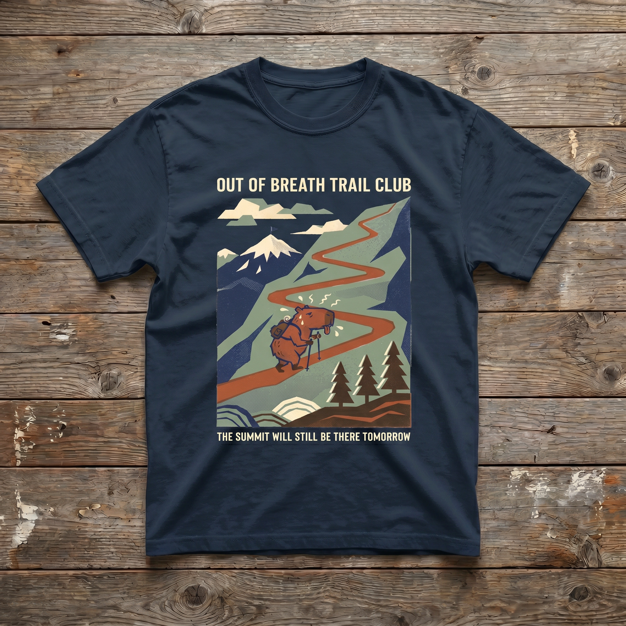 Out of Breath Trail Club Tee - Navy