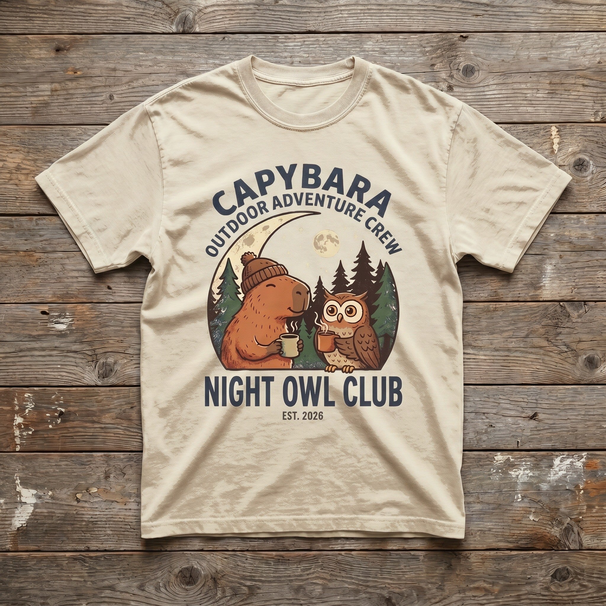 Night Owl Club Tee - Sand