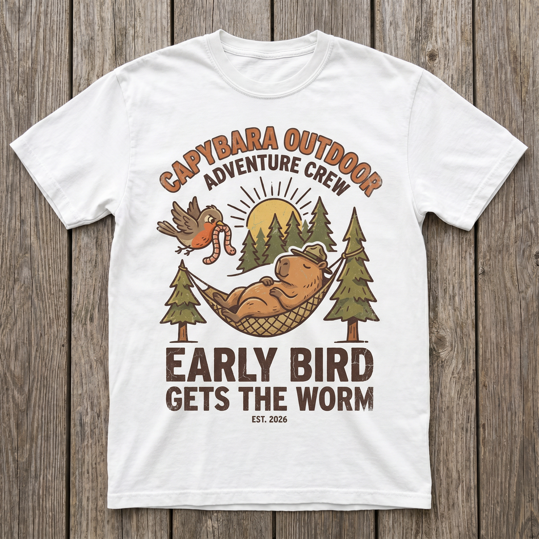 Early Bird Gets The Worm Tee - White