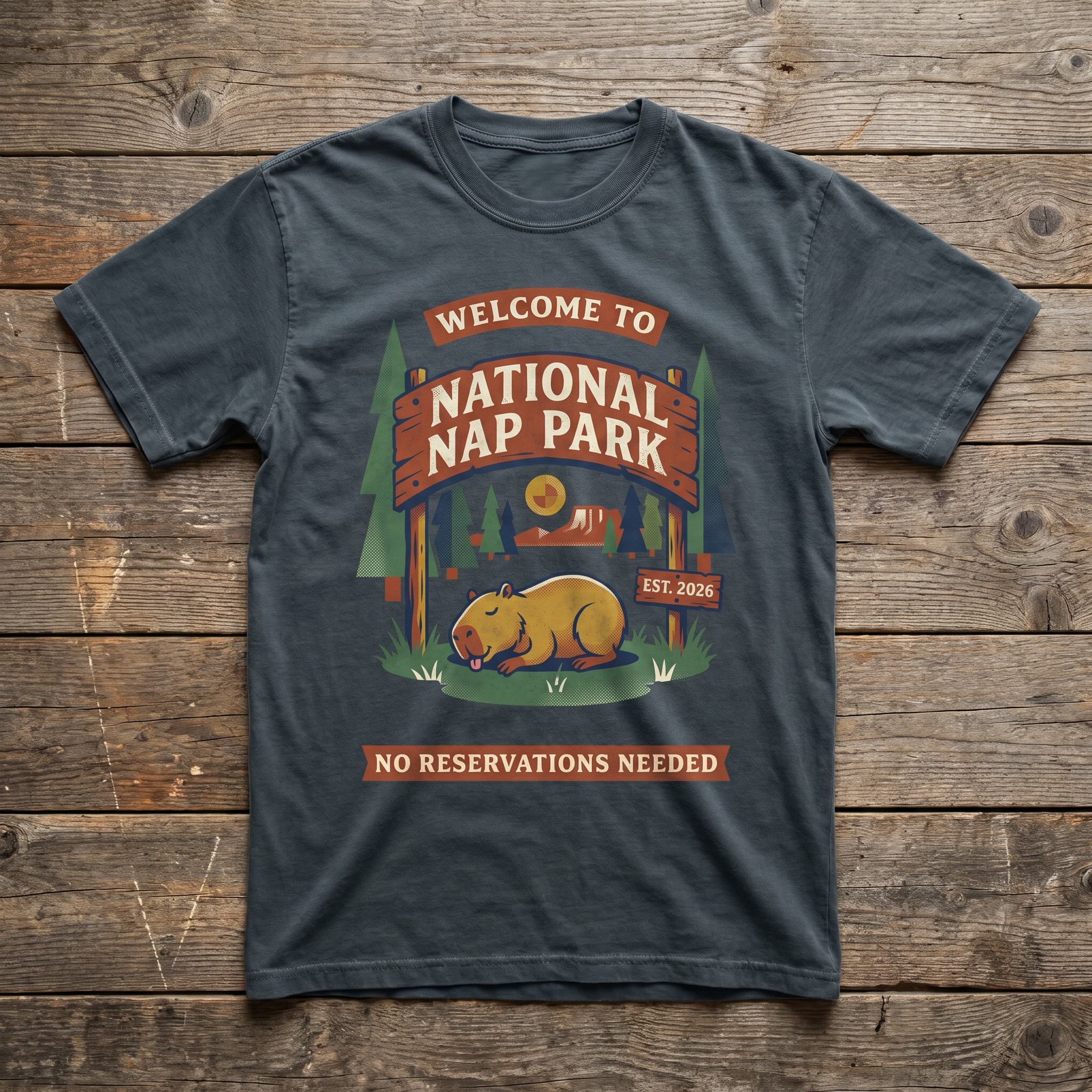 National Nap Park Tee - Charcoal