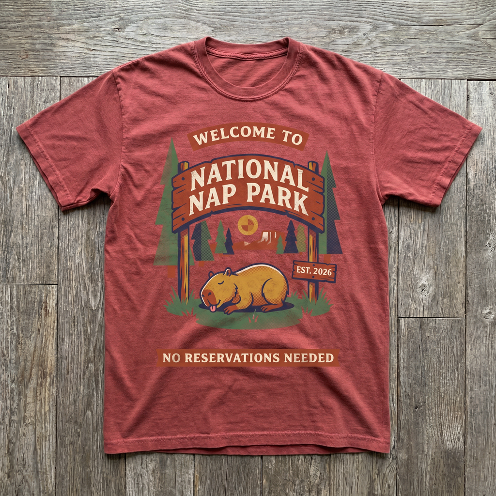 National Nap Park Tee - Heather Red