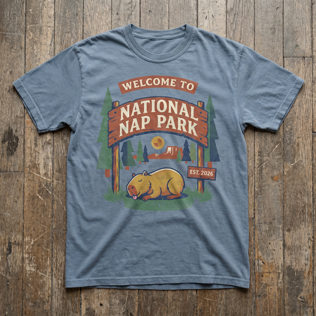 National Nap Park Tee - Stone Blue
