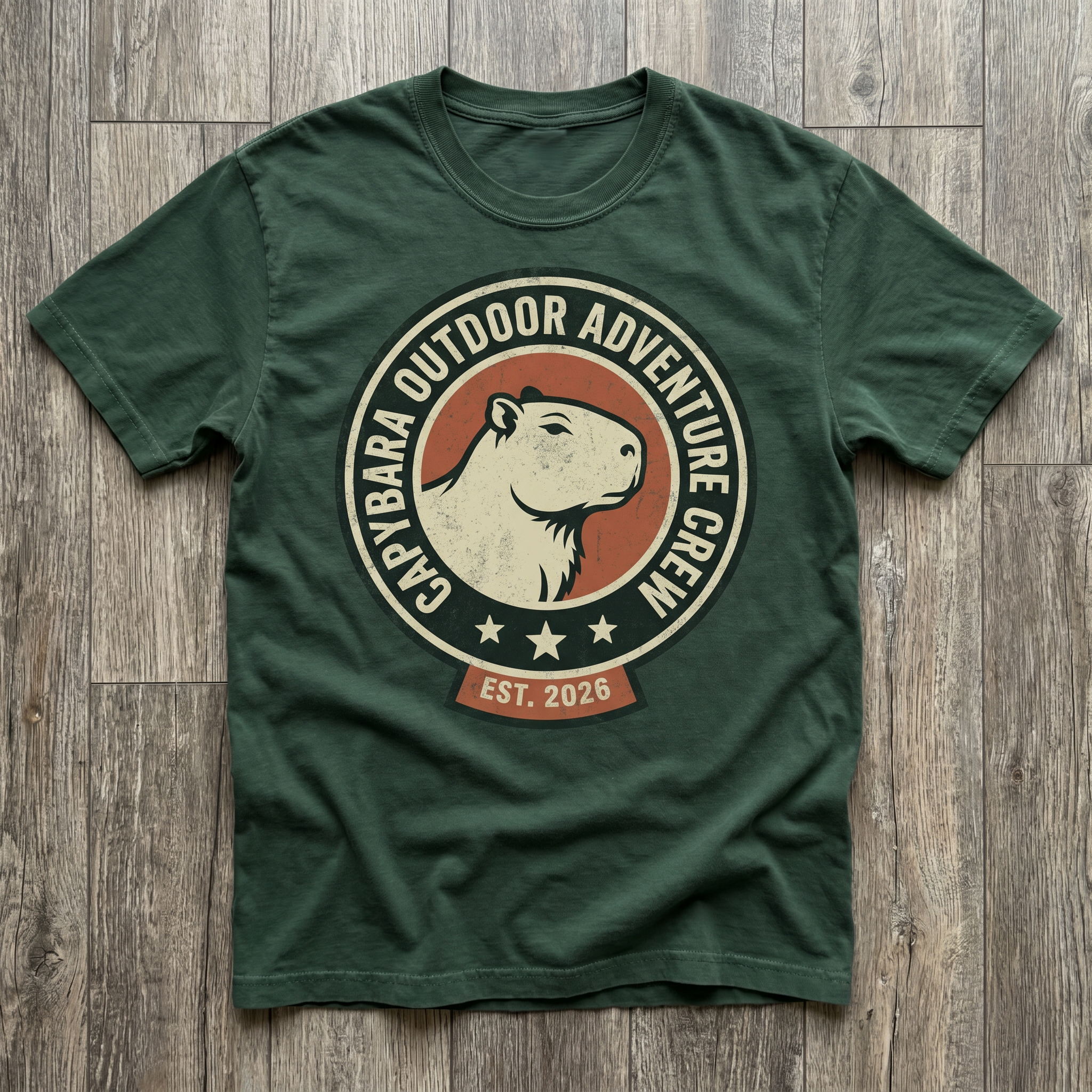 Capybara Outdoor Adventure Crew Classic Hoodie - Forest Green
