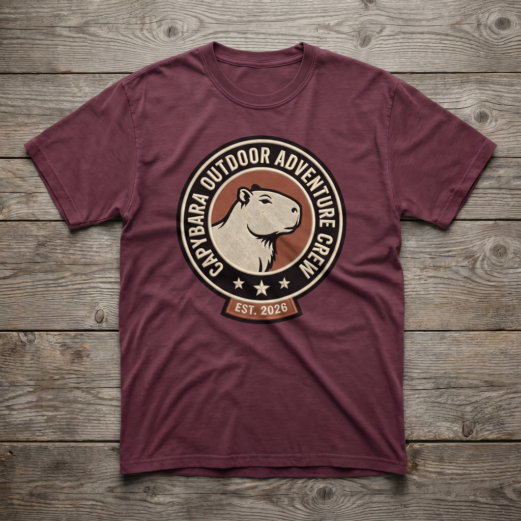 Capybara Outdoor Adventure Crew Classic Hoodie - Maroon