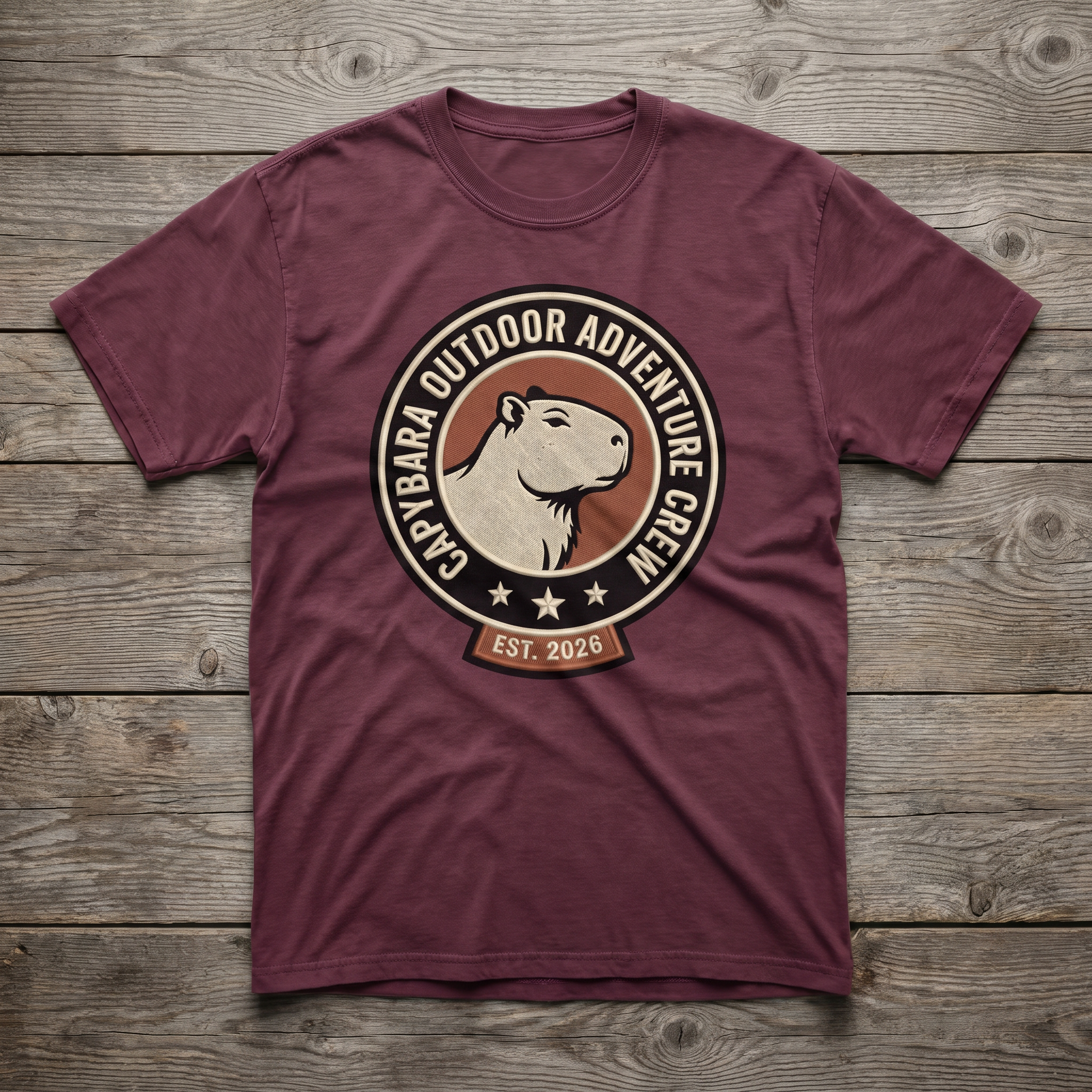 Capybara Outdoor Adventure Crew Classic Hoodie - Maroon