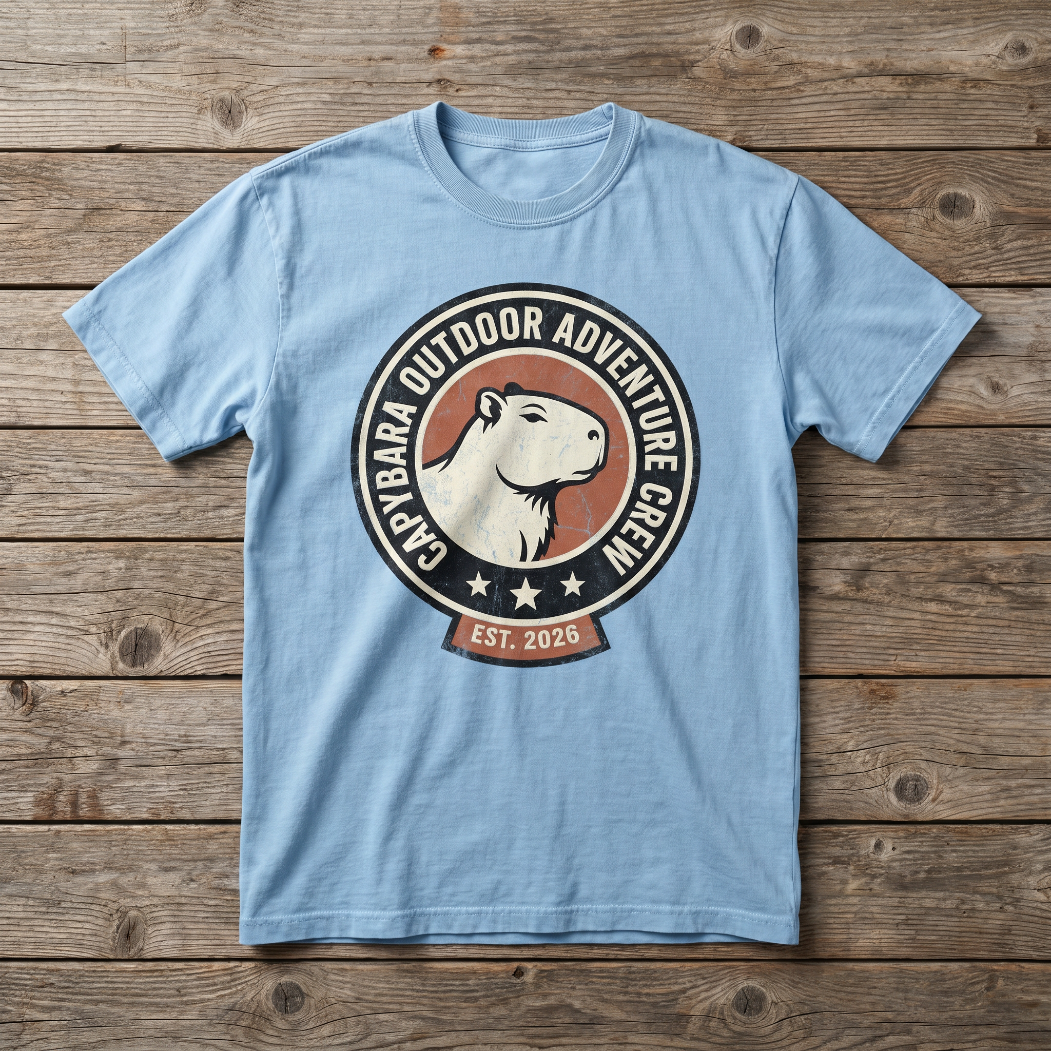 Capybara Outdoor Adventure Crew Classic Hoodie - Light Blue