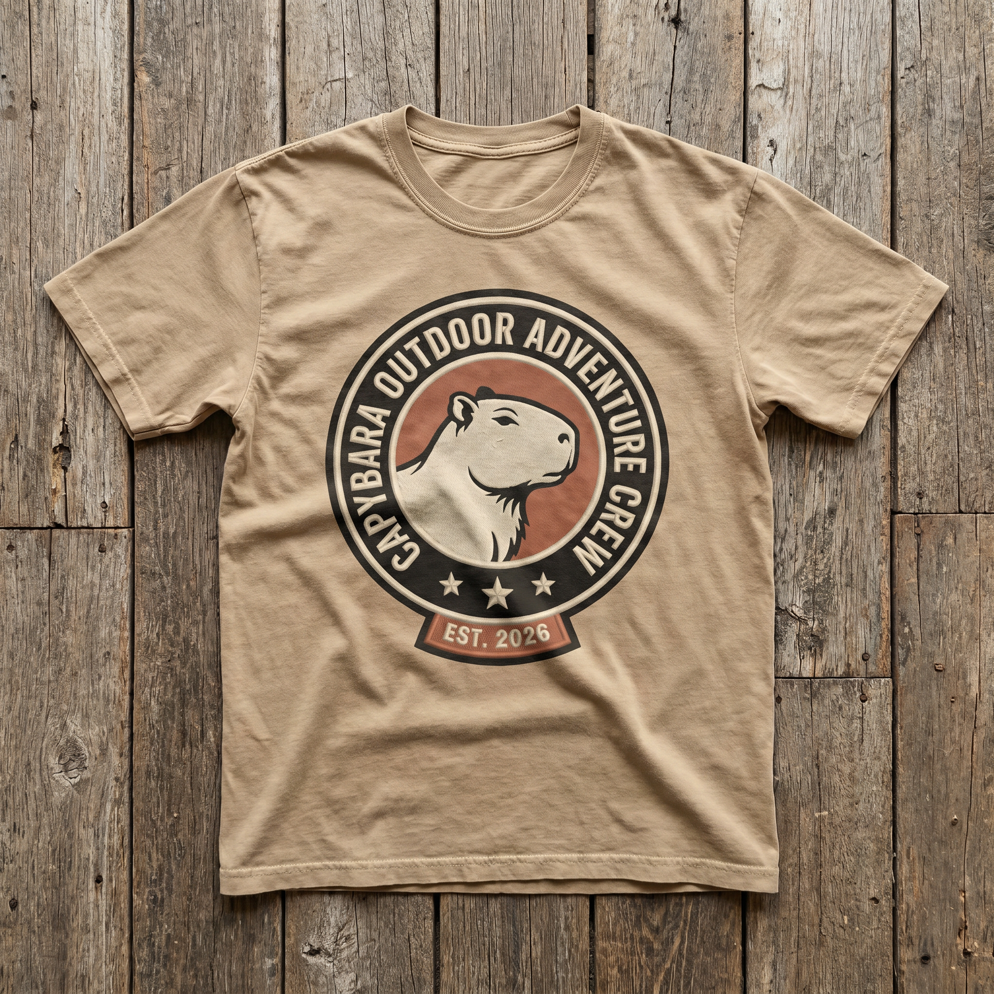 Capybara Outdoor Adventure Crew Classic Hoodie - Sand