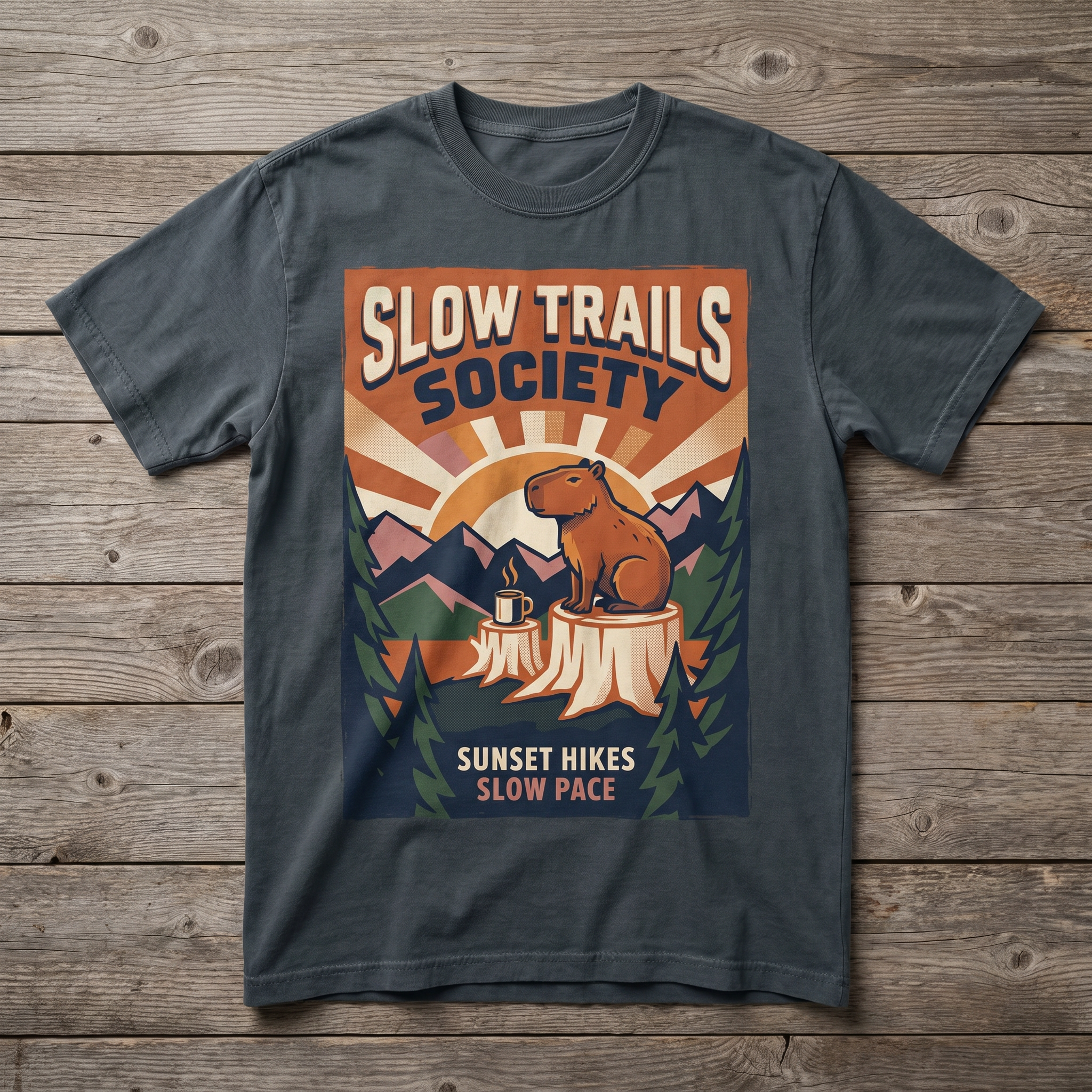 Slow Trails Society Crewneck - Charcoal