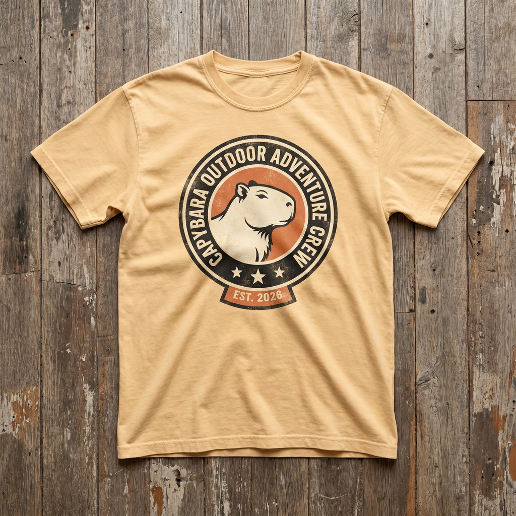 Capybara Outdoor Adventure Crew Classic Hoodie - Vegas Gold