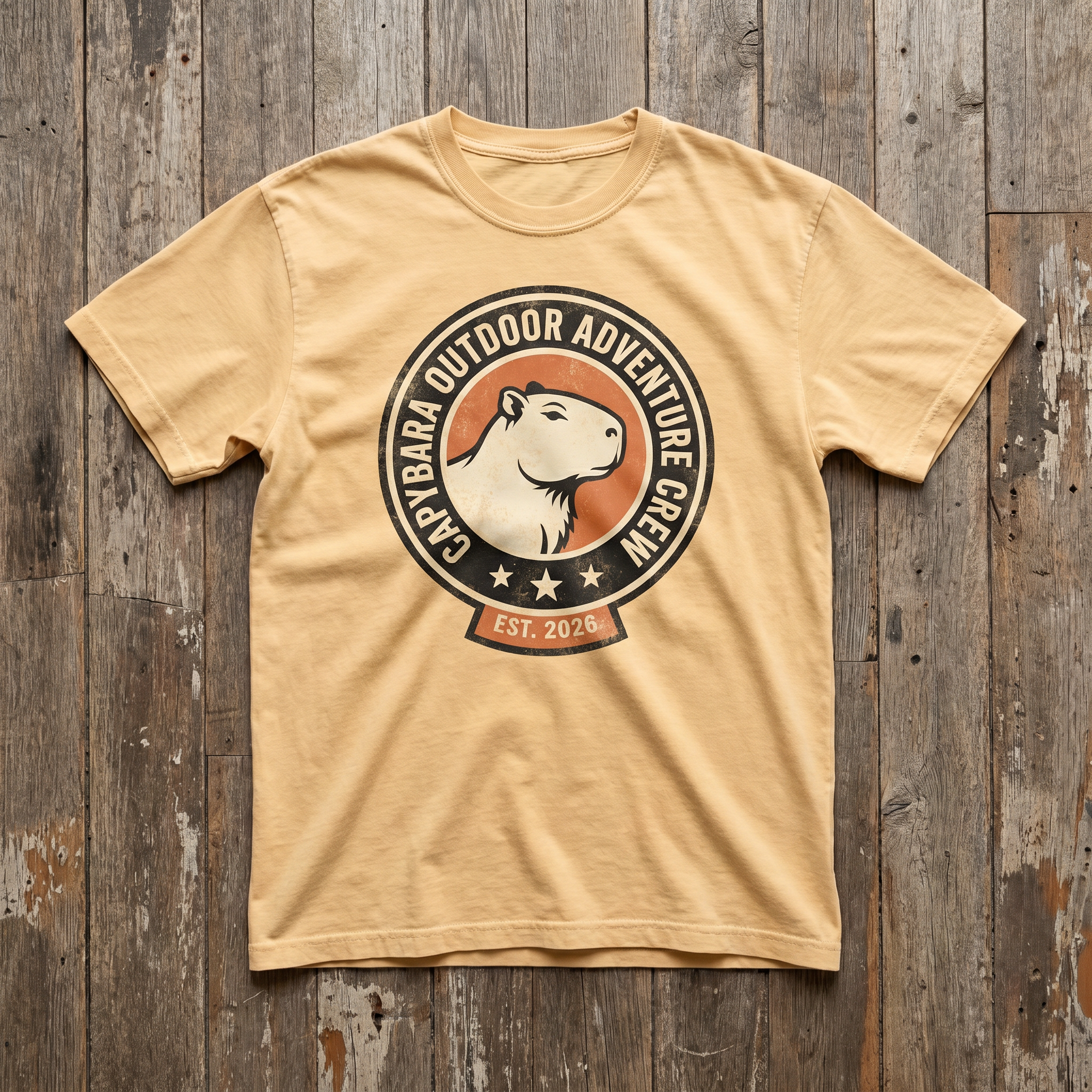 Capybara Outdoor Adventure Crew Classic Hoodie - Vegas Gold
