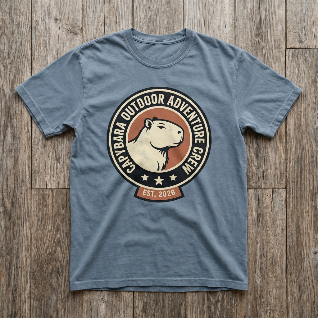 Capybara Outdoor Adventure Crew Classic Hoodie - Stone Blue