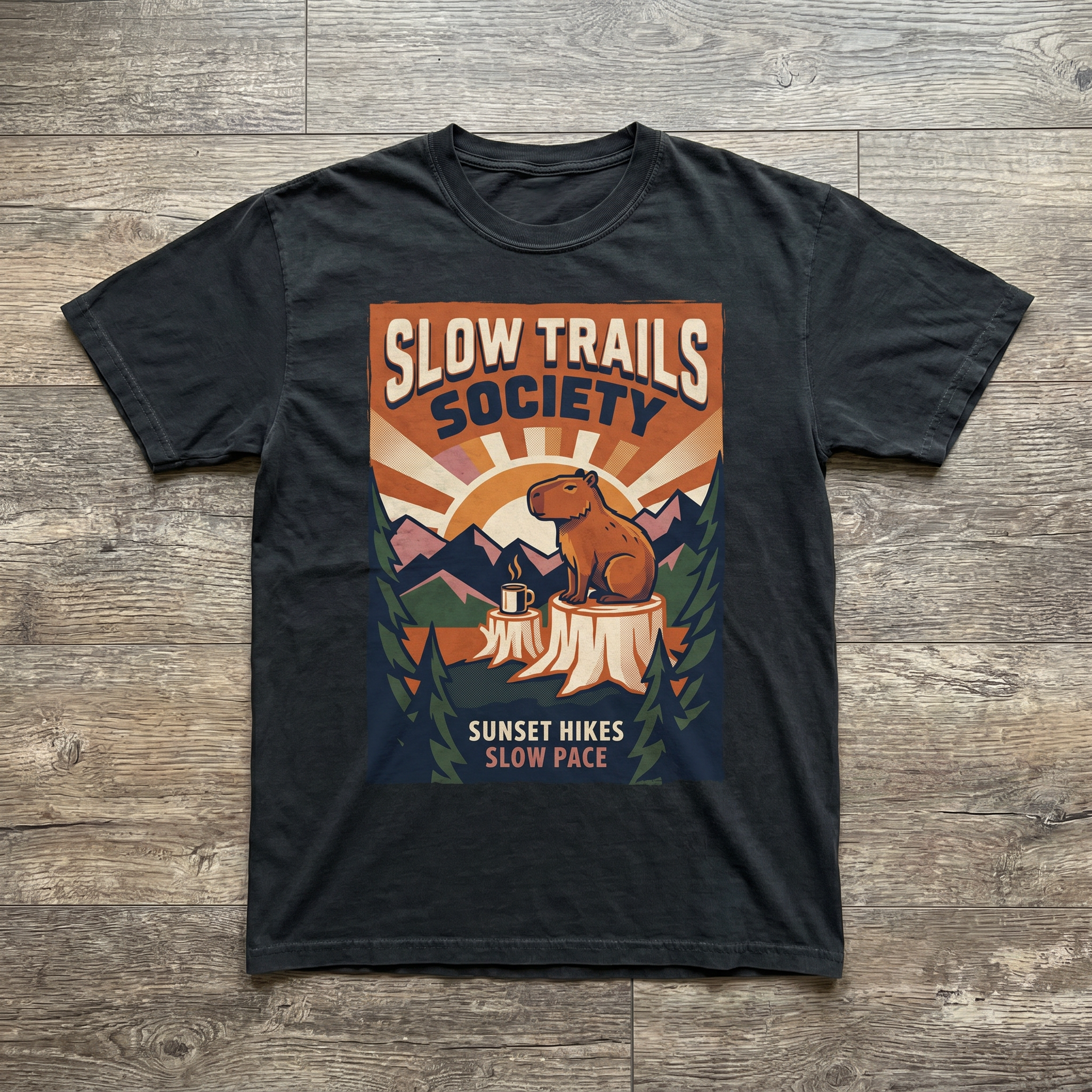 Slow Trails Society Crewneck - Black
