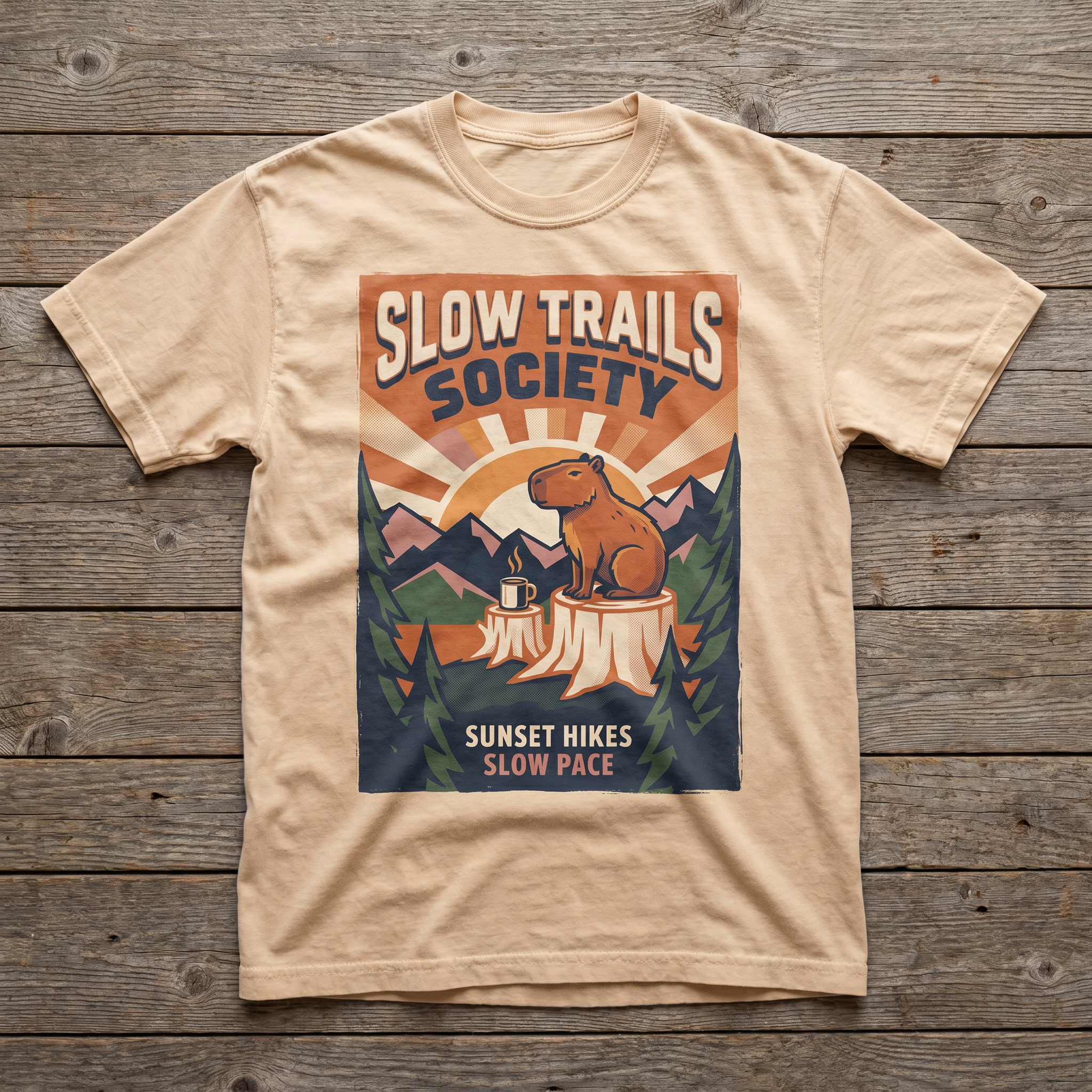Slow Trails Society Crewneck - Natural