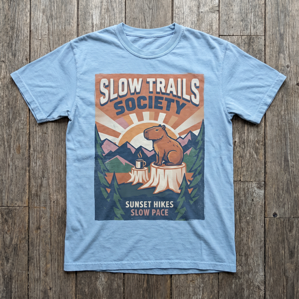 Slow Trails Society Crewneck - Light Blue