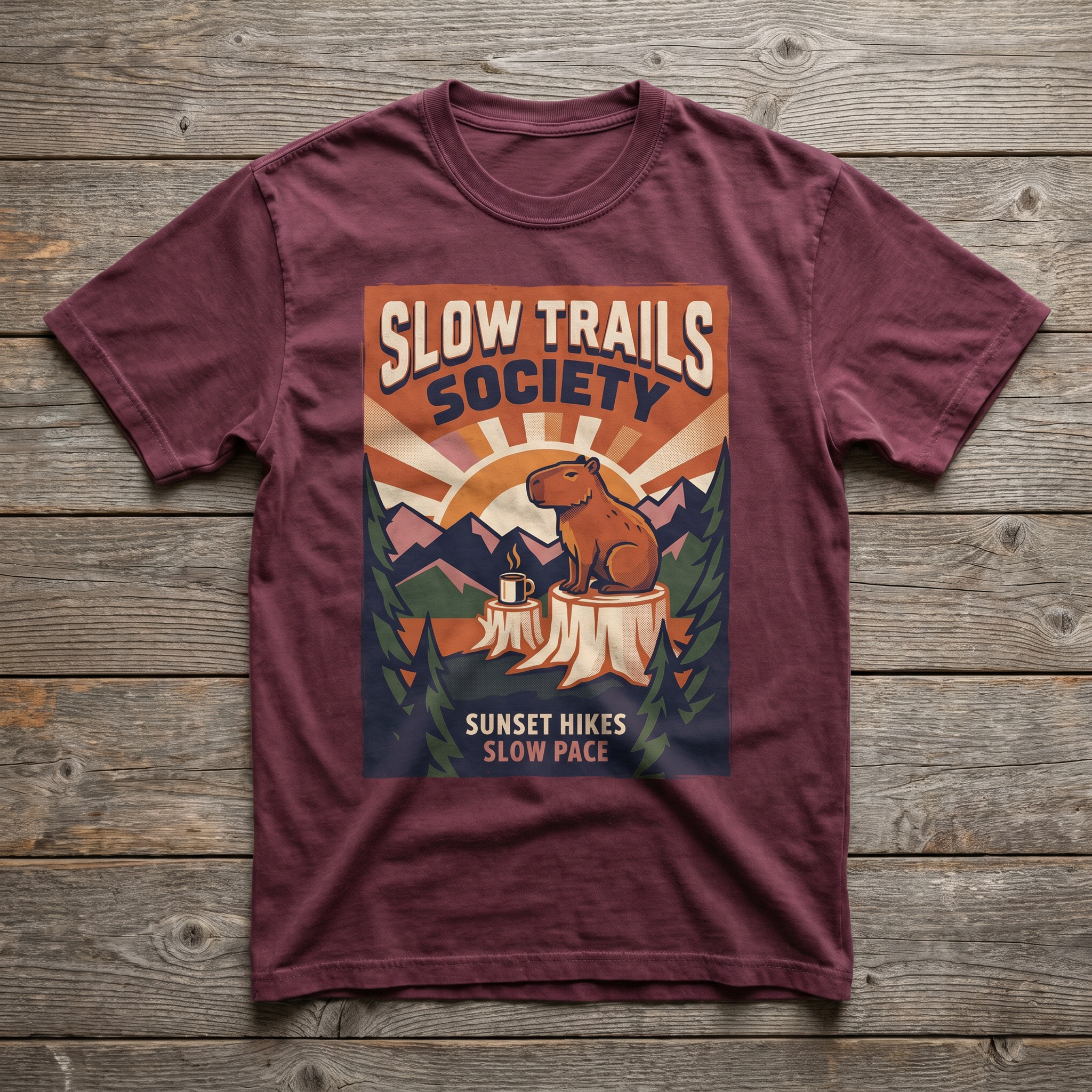 Slow Trails Society Crewneck - Maroon