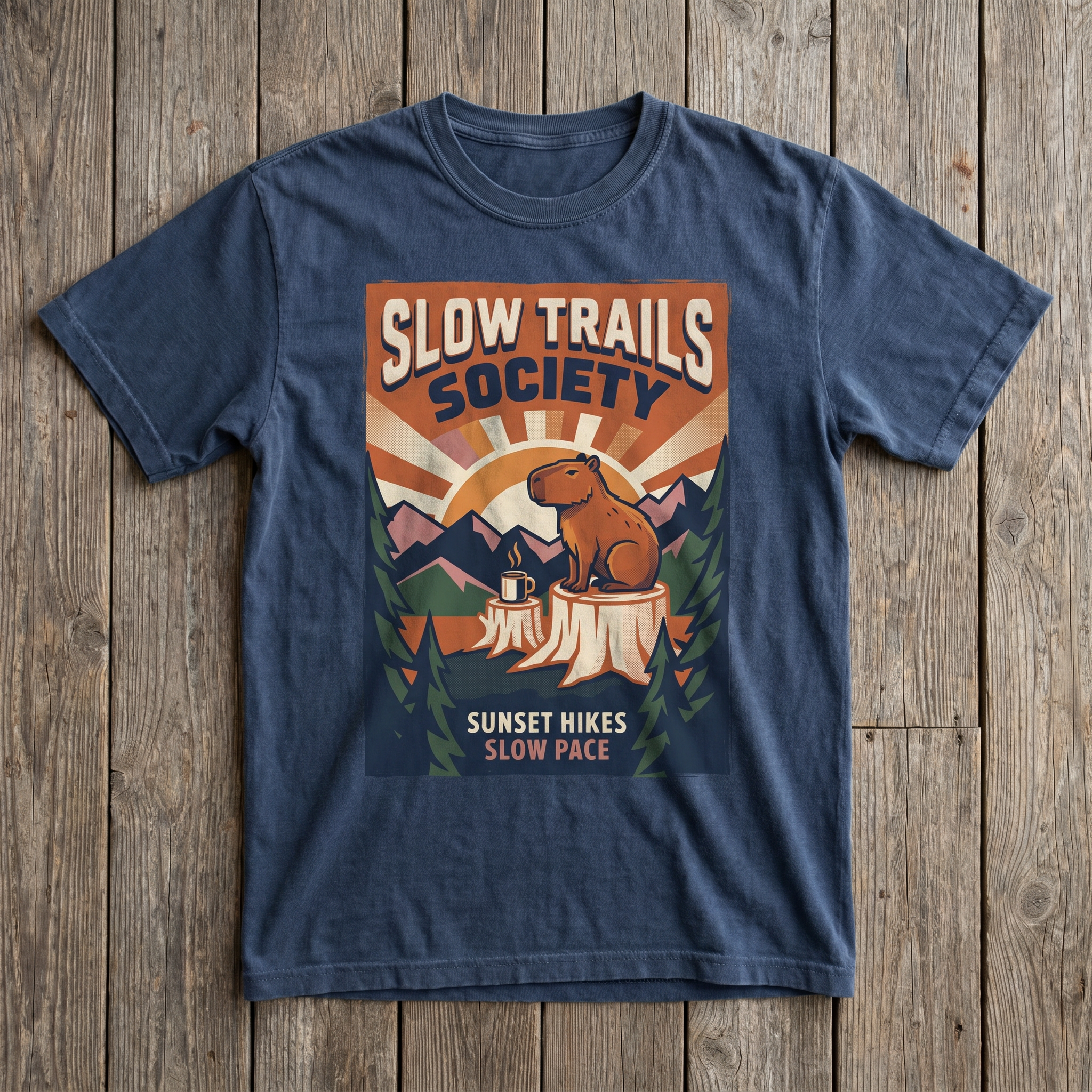 Slow Trails Society Crewneck - Navy