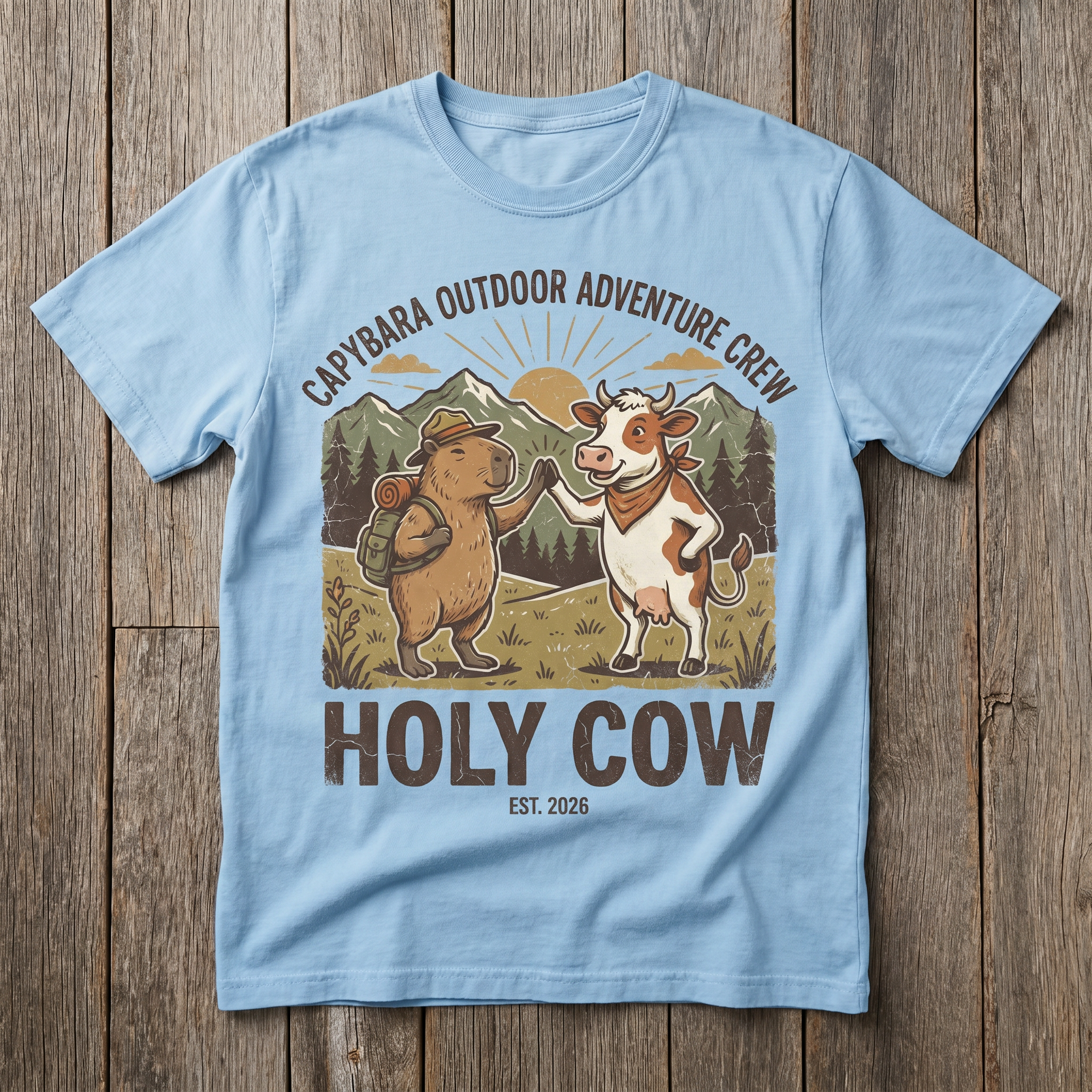 Holy Cow Tee - Light Blue