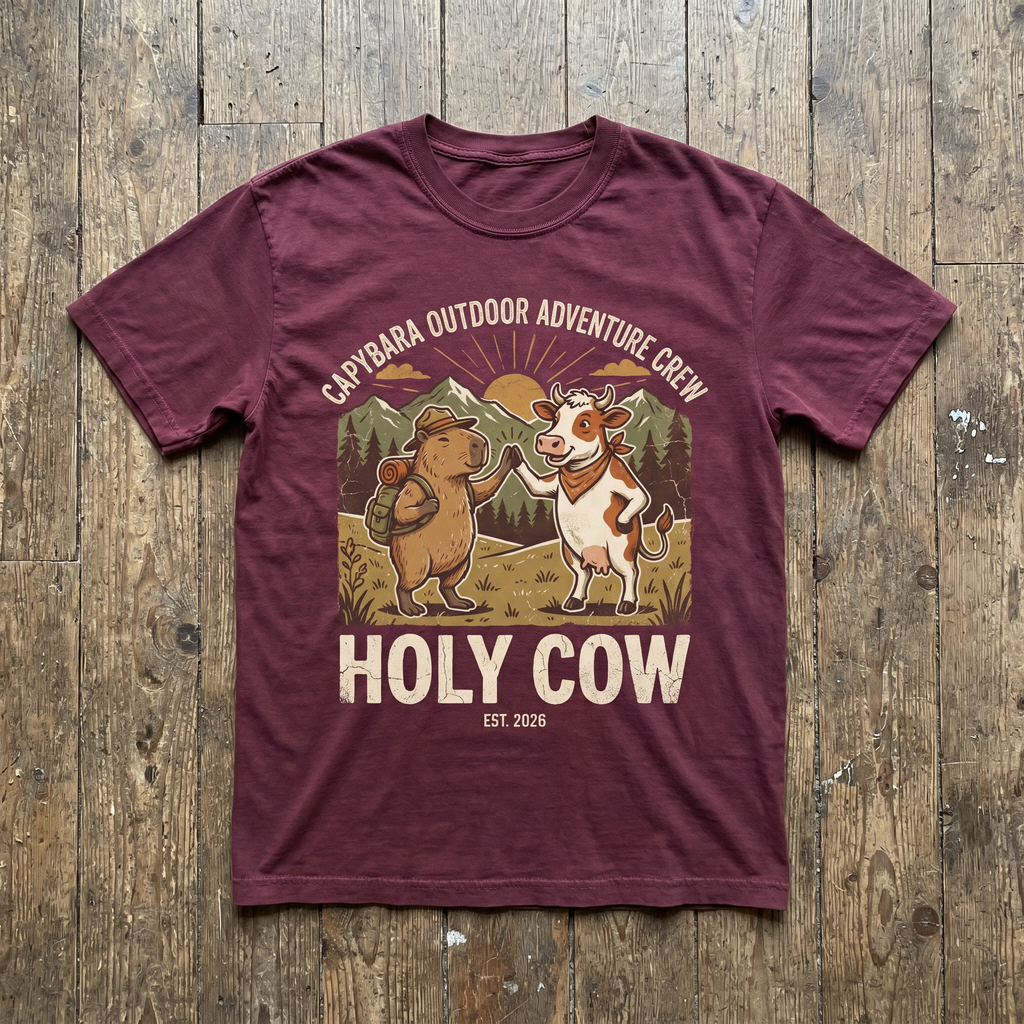 Holy Cow Tee - Maroon