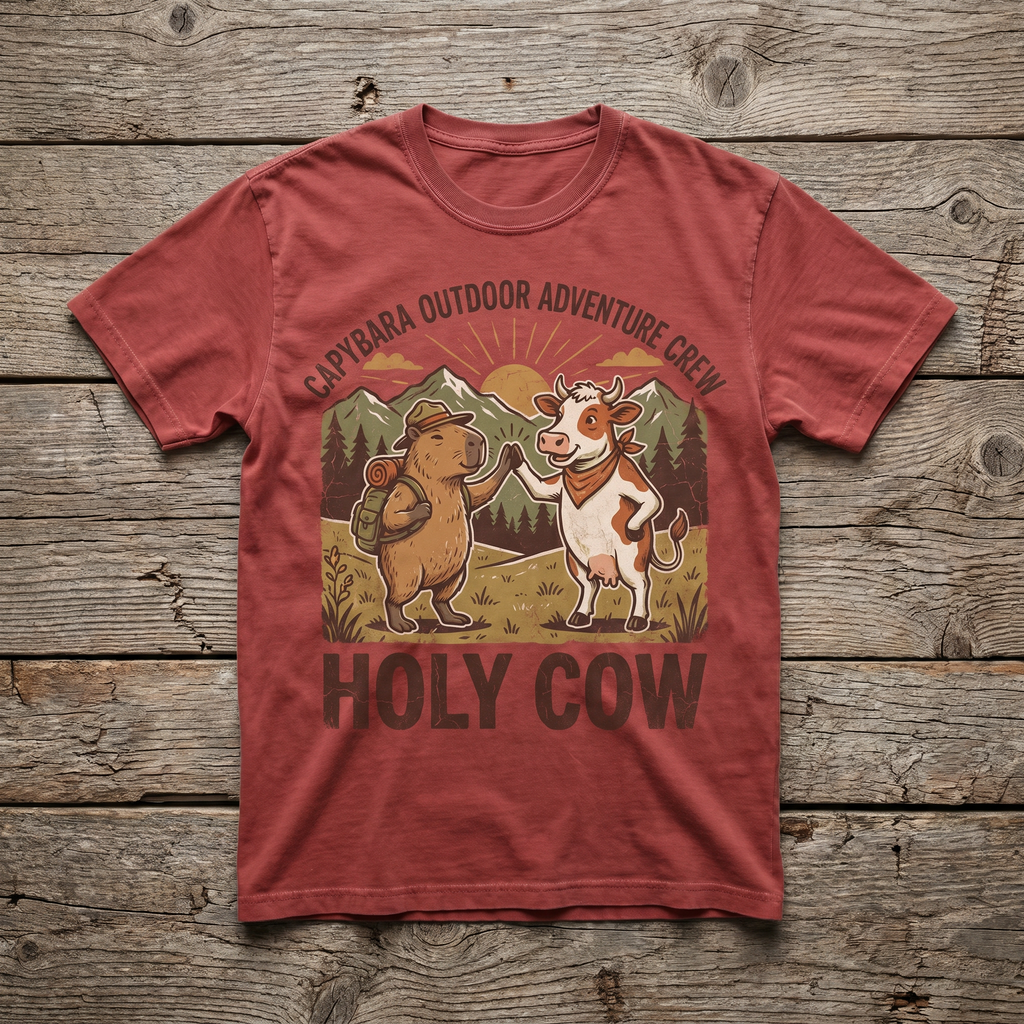 Holy Cow Tee - Heather Red