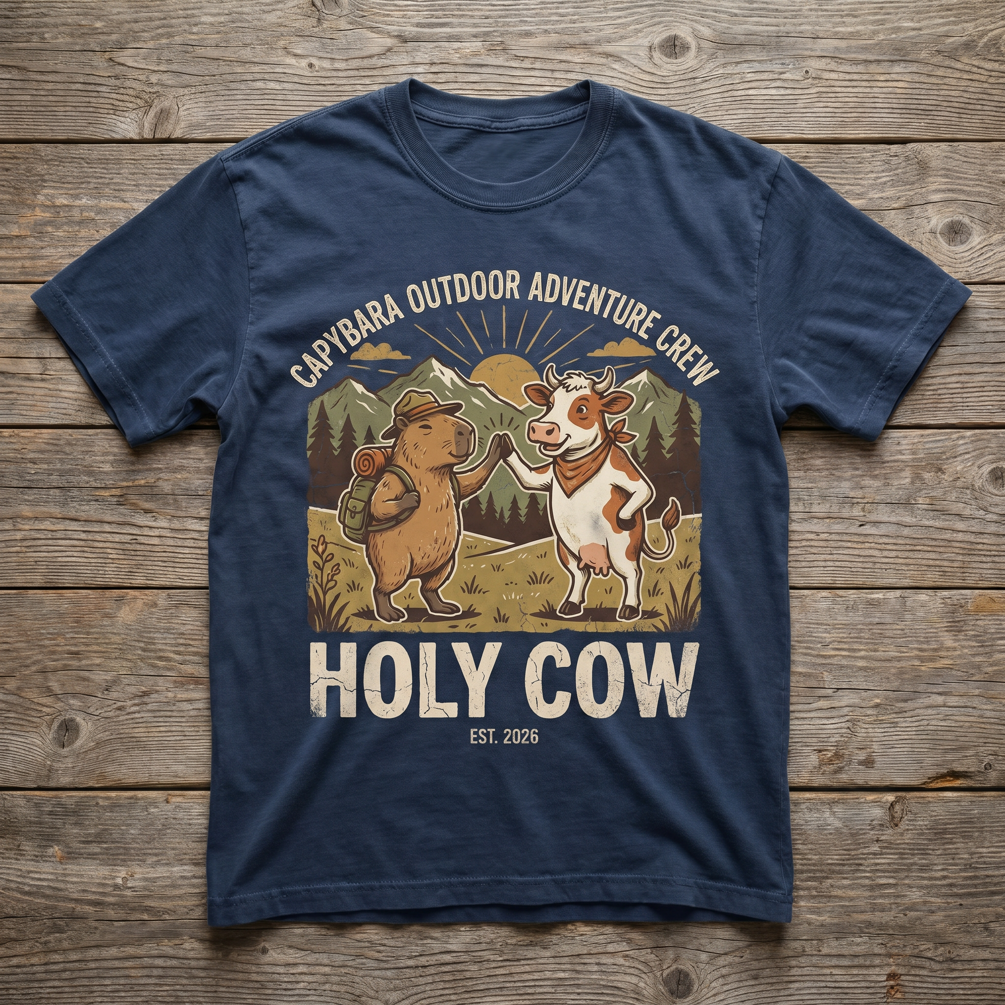 Holy Cow Tee - Navy